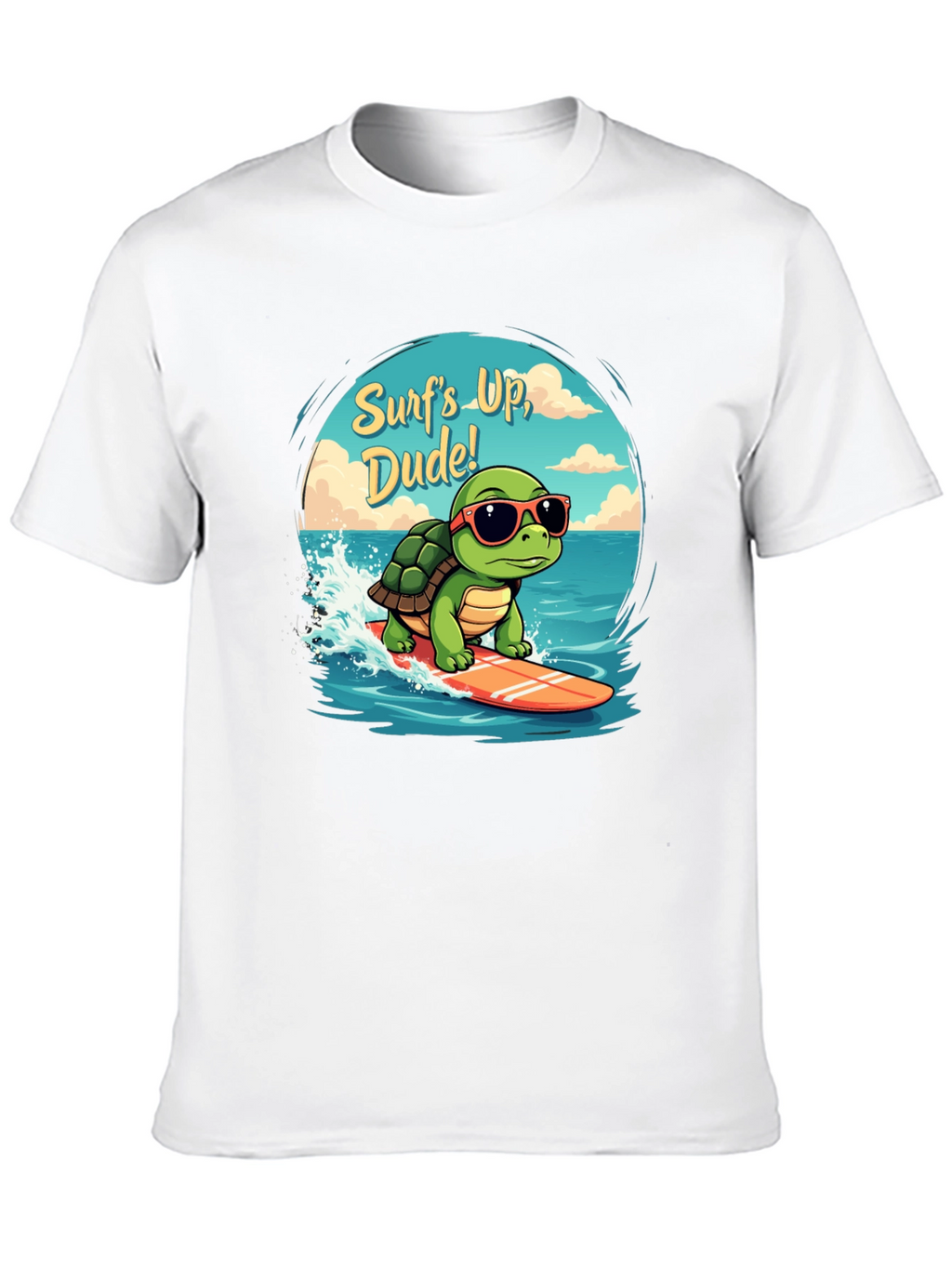 Surfing Turtle Graphic T-Shirt - Surfs Up Dude!