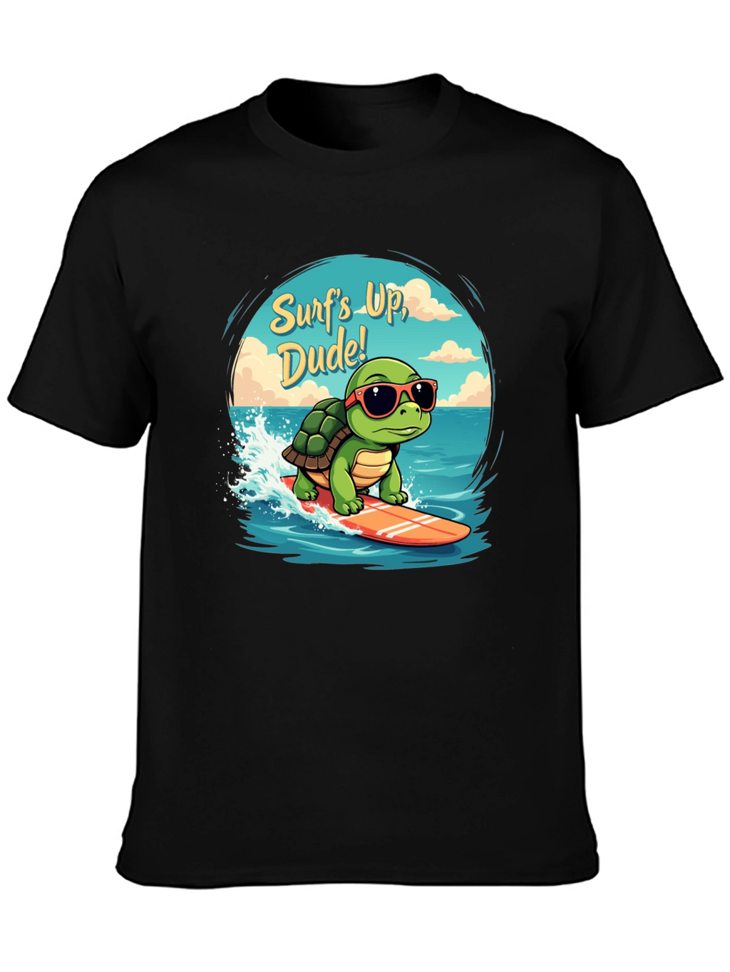 Surfing Turtle Graphic T-Shirt - Surfs Up Dude!