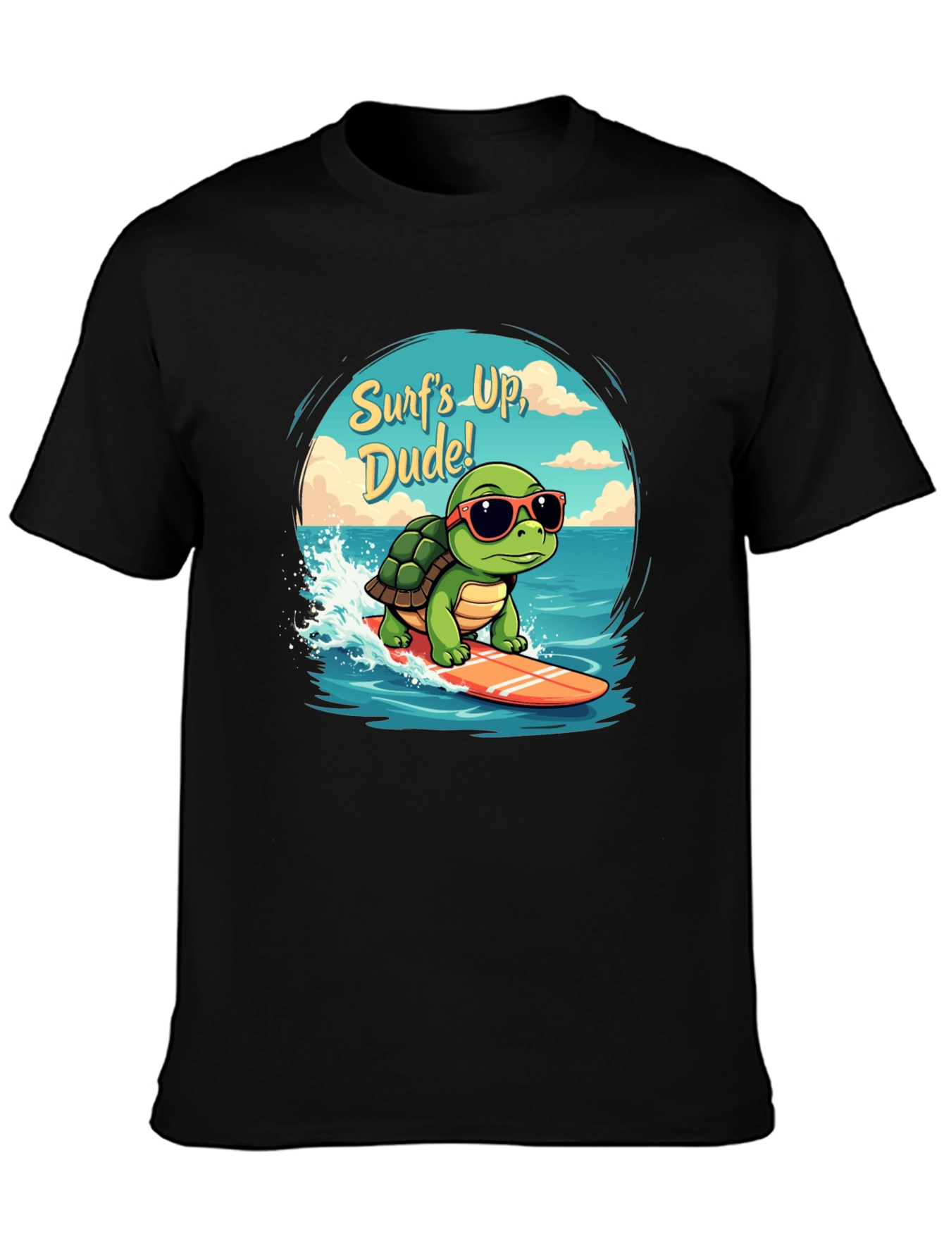 Surfing Turtle Graphic T-Shirt - Surfs Up Dude!