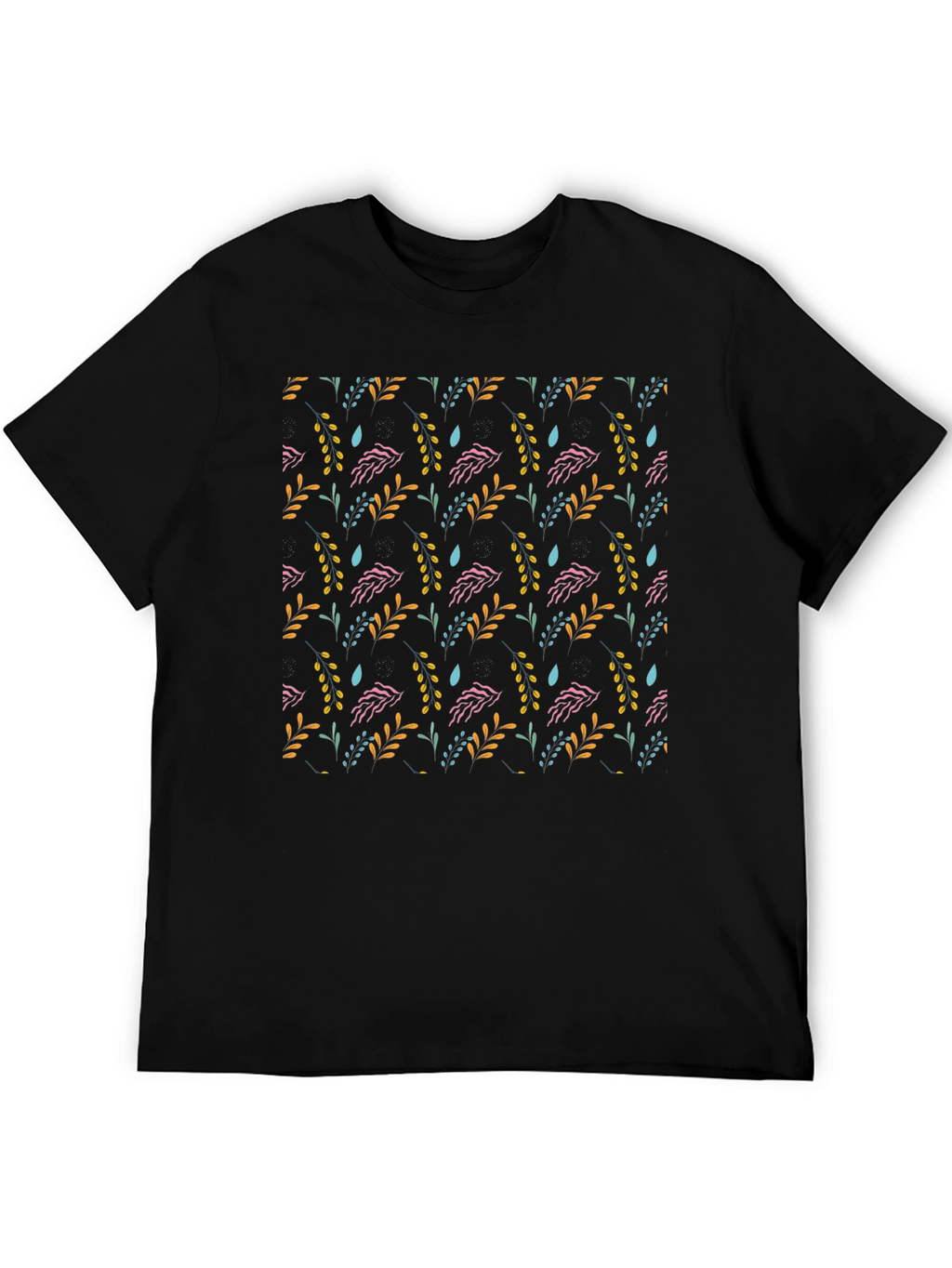Floral Pattern Black T-Shirt - Stylish Everyday Wear