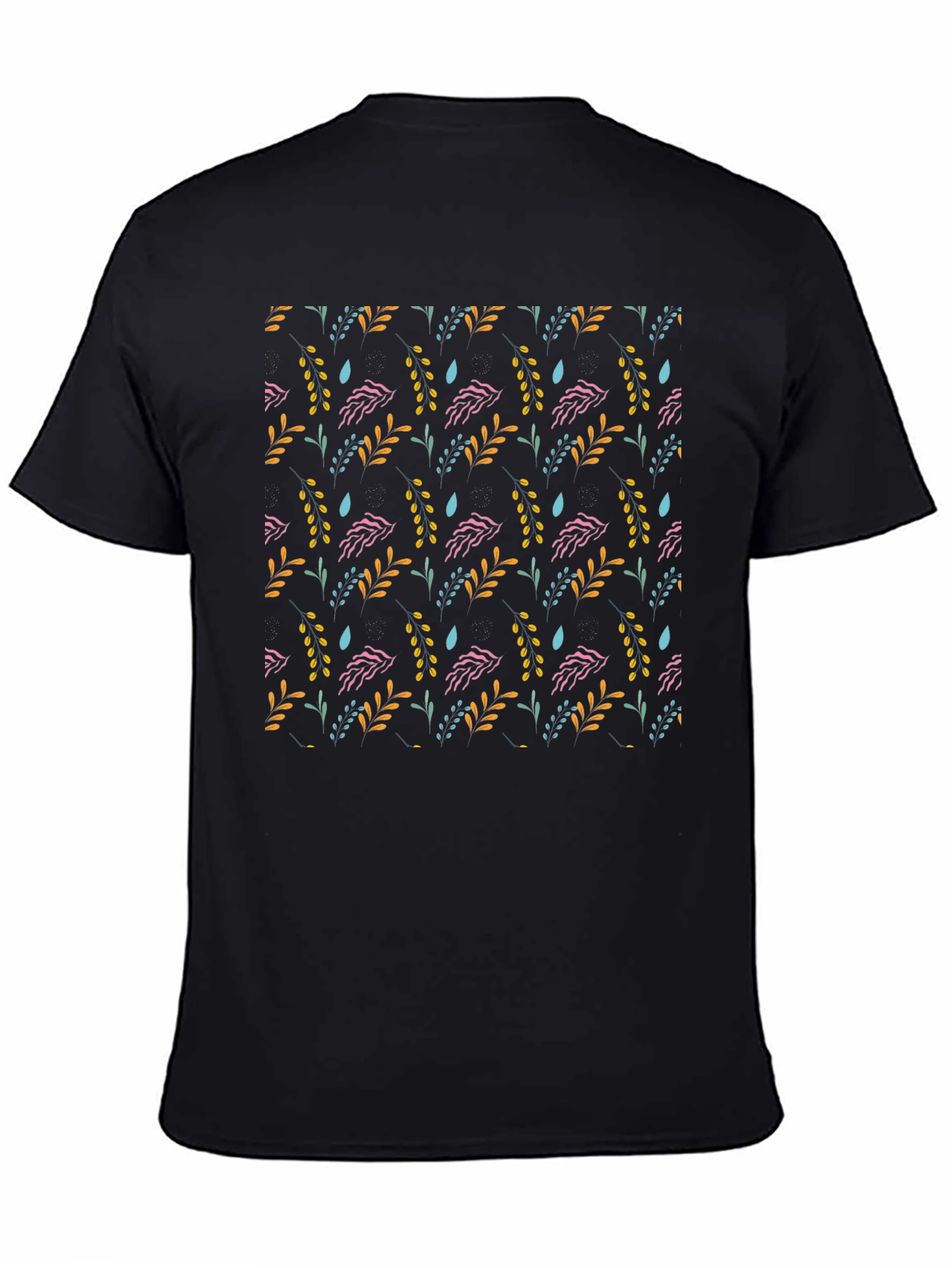 Floral Pattern Black T-Shirt - Stylish Everyday Wear
