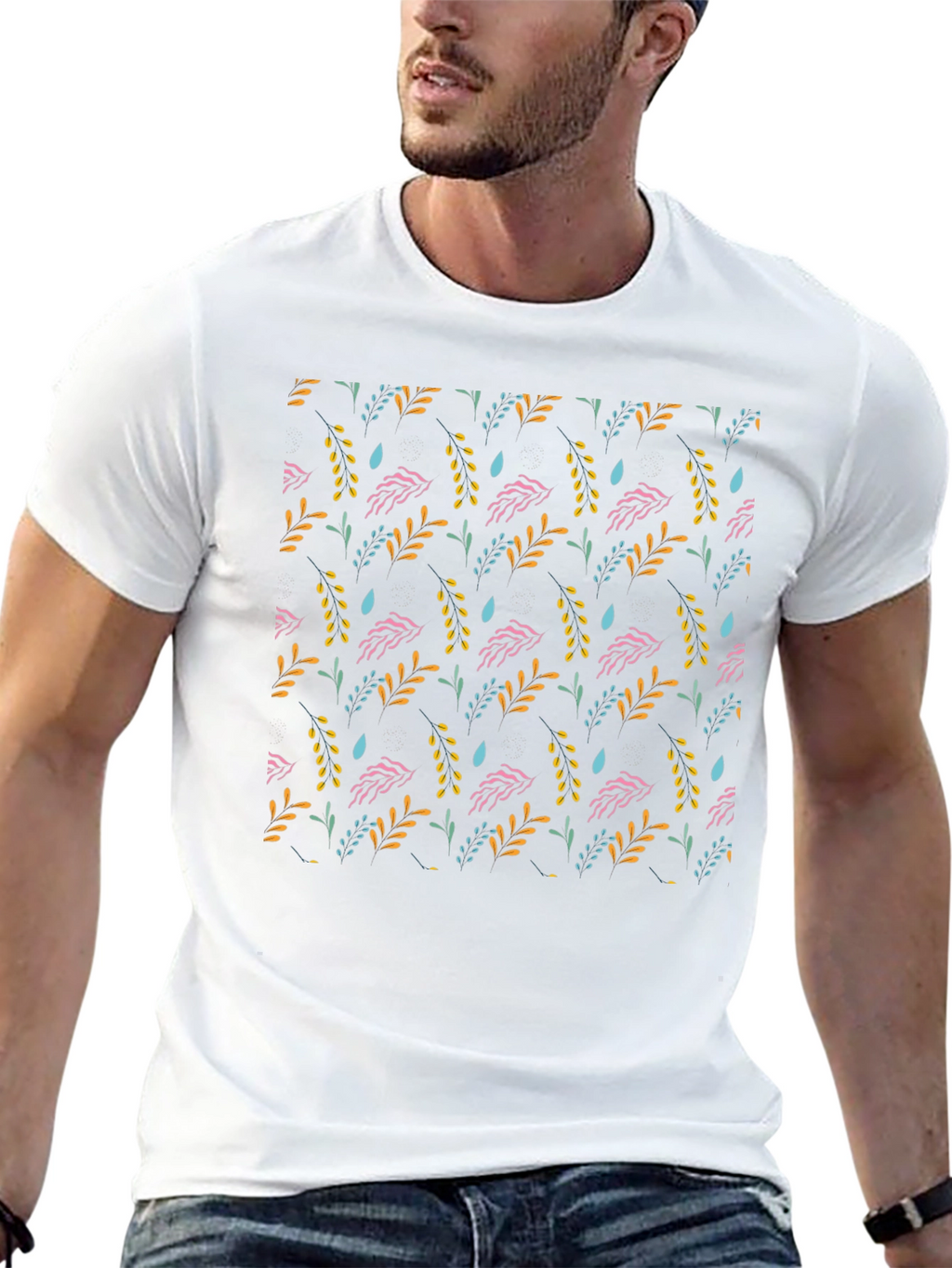 Floral Pattern Black T-Shirt - Stylish Everyday Wear