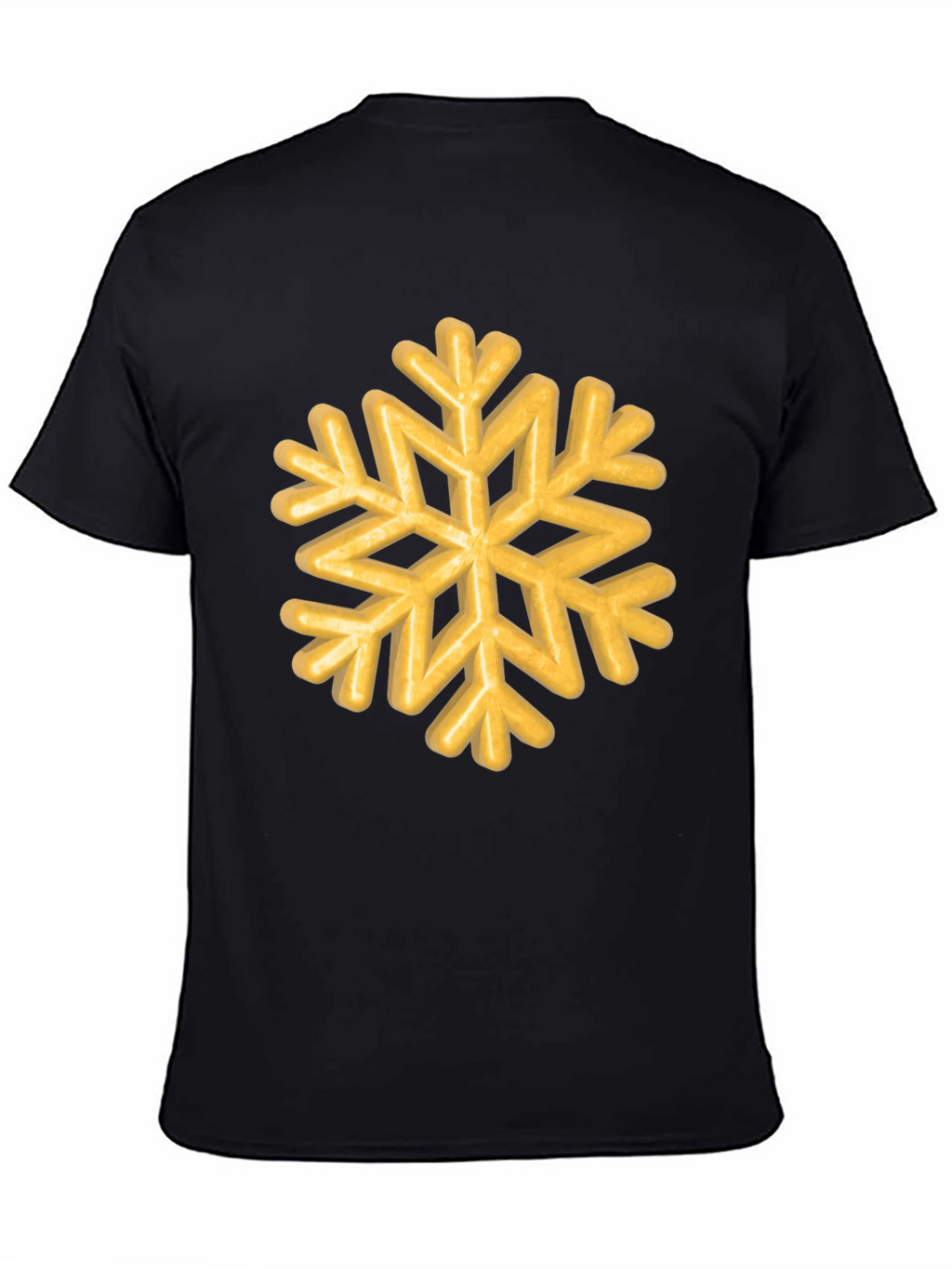 Golden Snowflake Graphic Tee - Unisex Black T-Shirt