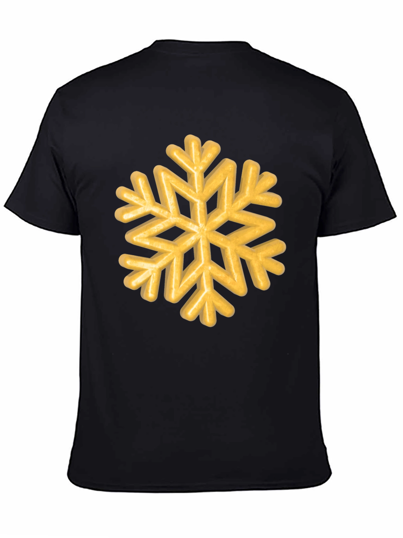 Golden Snowflake Graphic Tee - Unisex Black T-Shirt