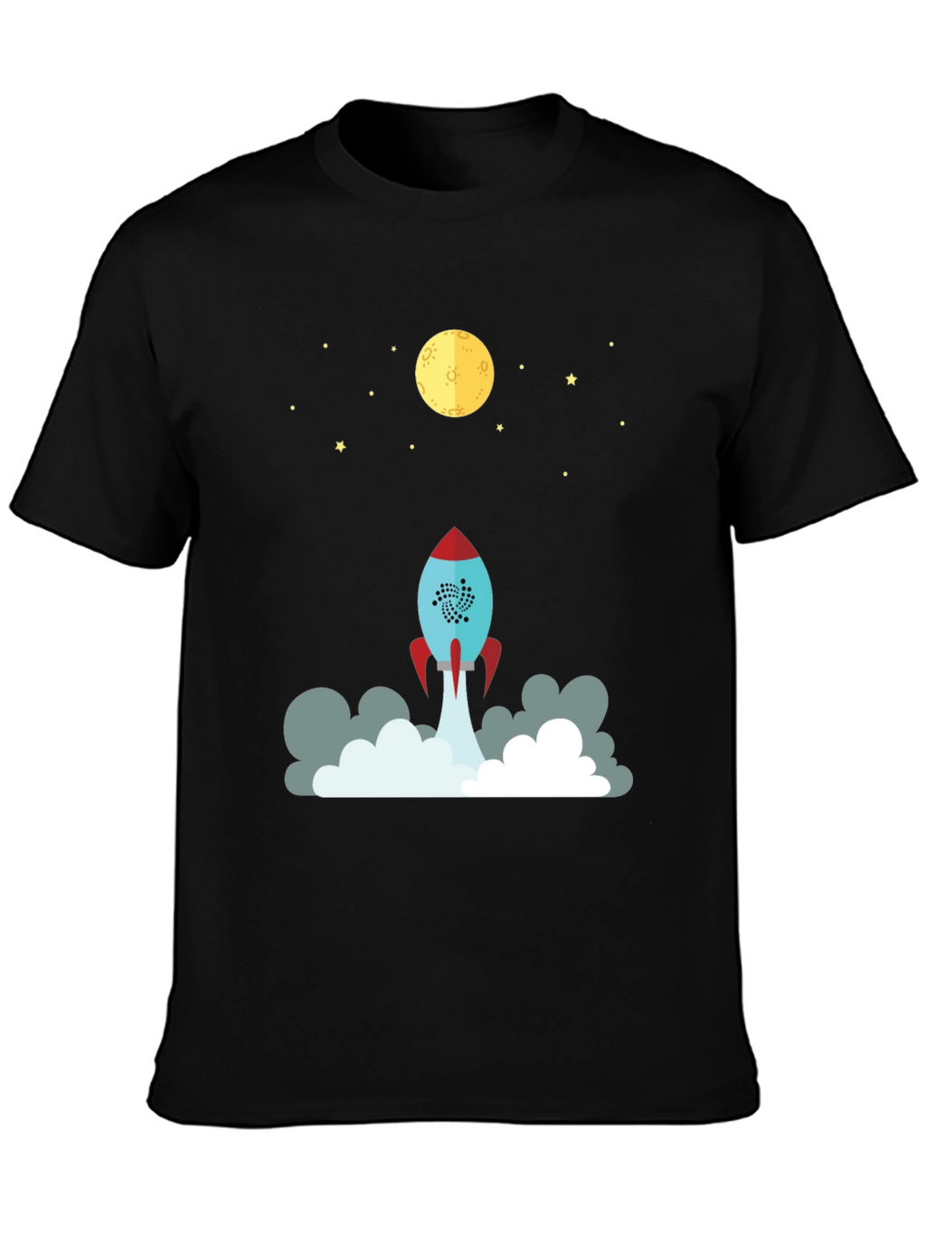 Rocket to the Moon Graphic T-Shirt - Black