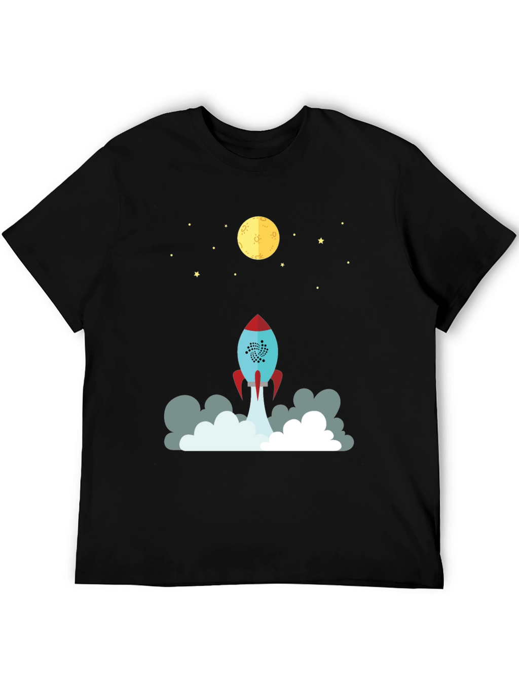 Rocket to the Moon Graphic T-Shirt - Black