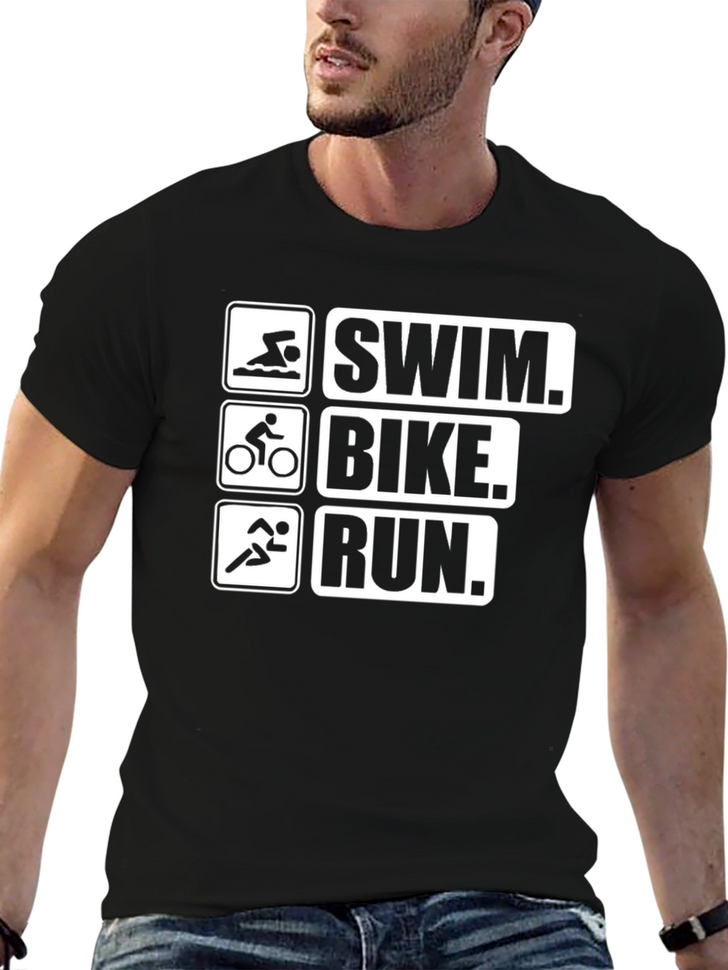 Triathlon T-Shirt: Swim Bike Run Design