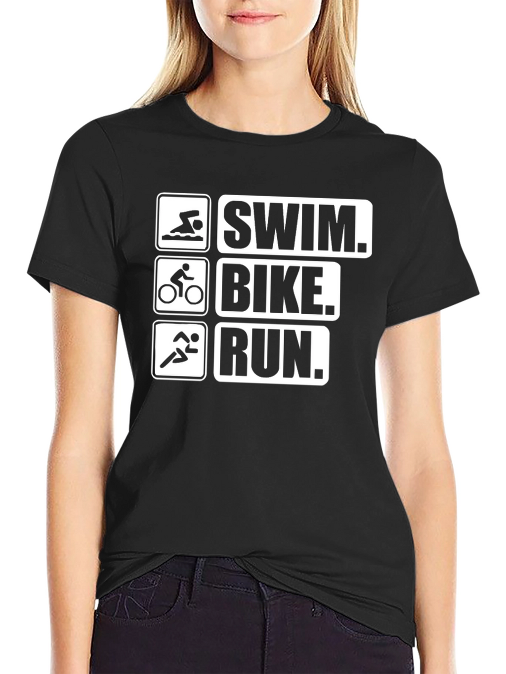 Triathlon T-Shirt: Swim Bike Run Design