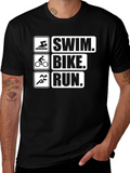 Triathlon T-Shirt: Swim Bike Run Design