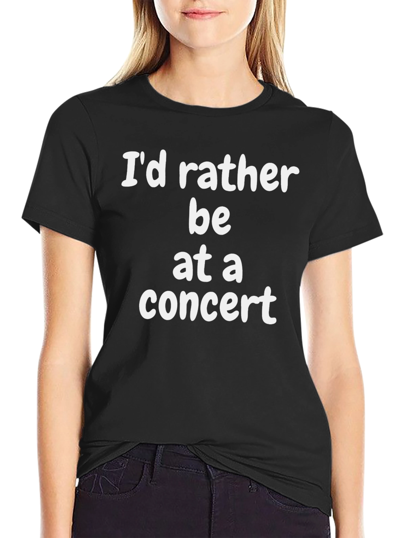 Concert Lover Black T-Shirt - Id Rather Be At A Concert