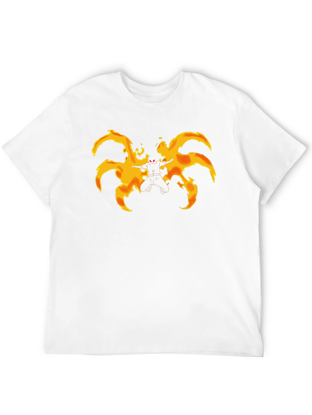 Fiery Anime Character Graphic Black T-Shirt