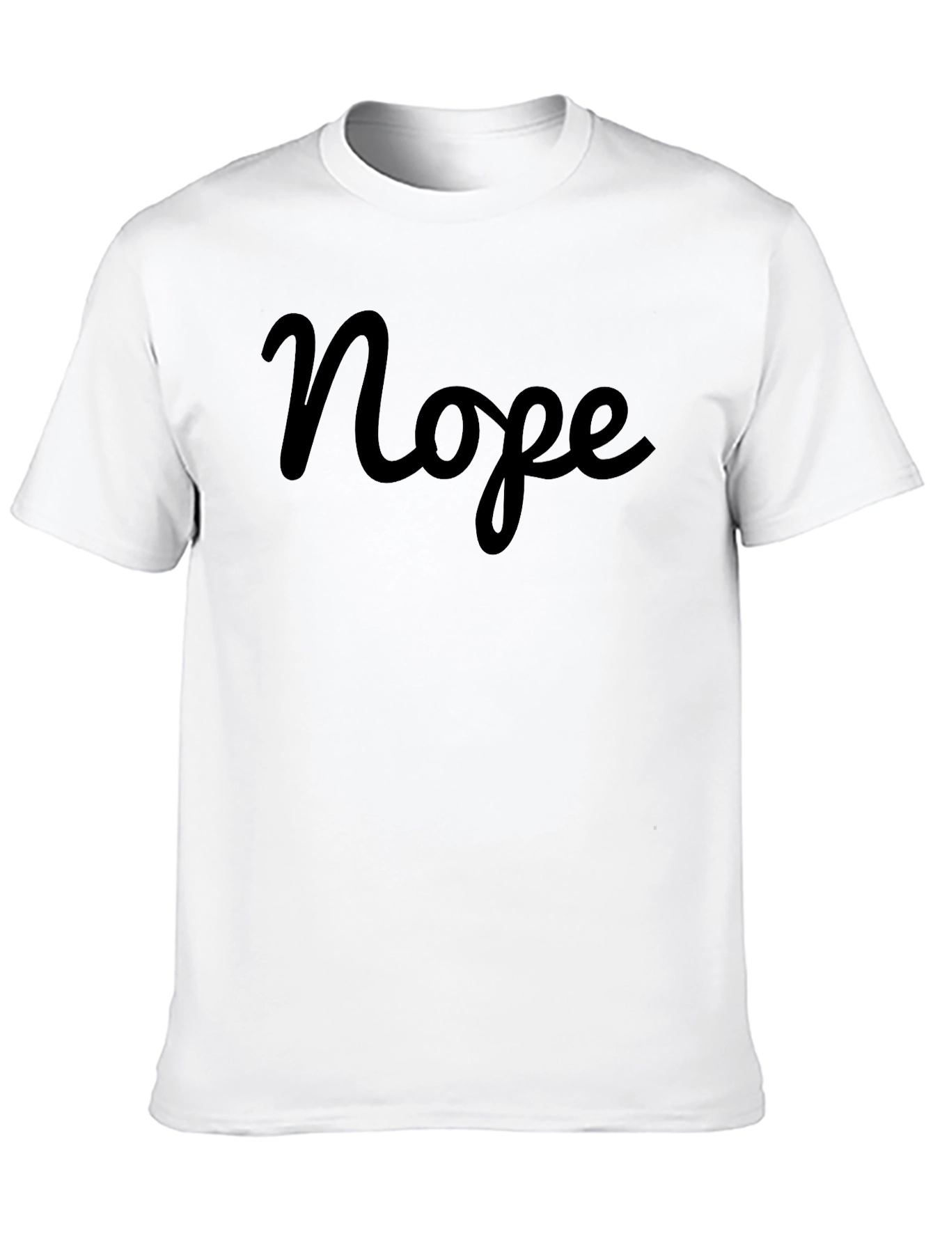 Nope Graphic T-Shirt - Casual Crew Neck Tee