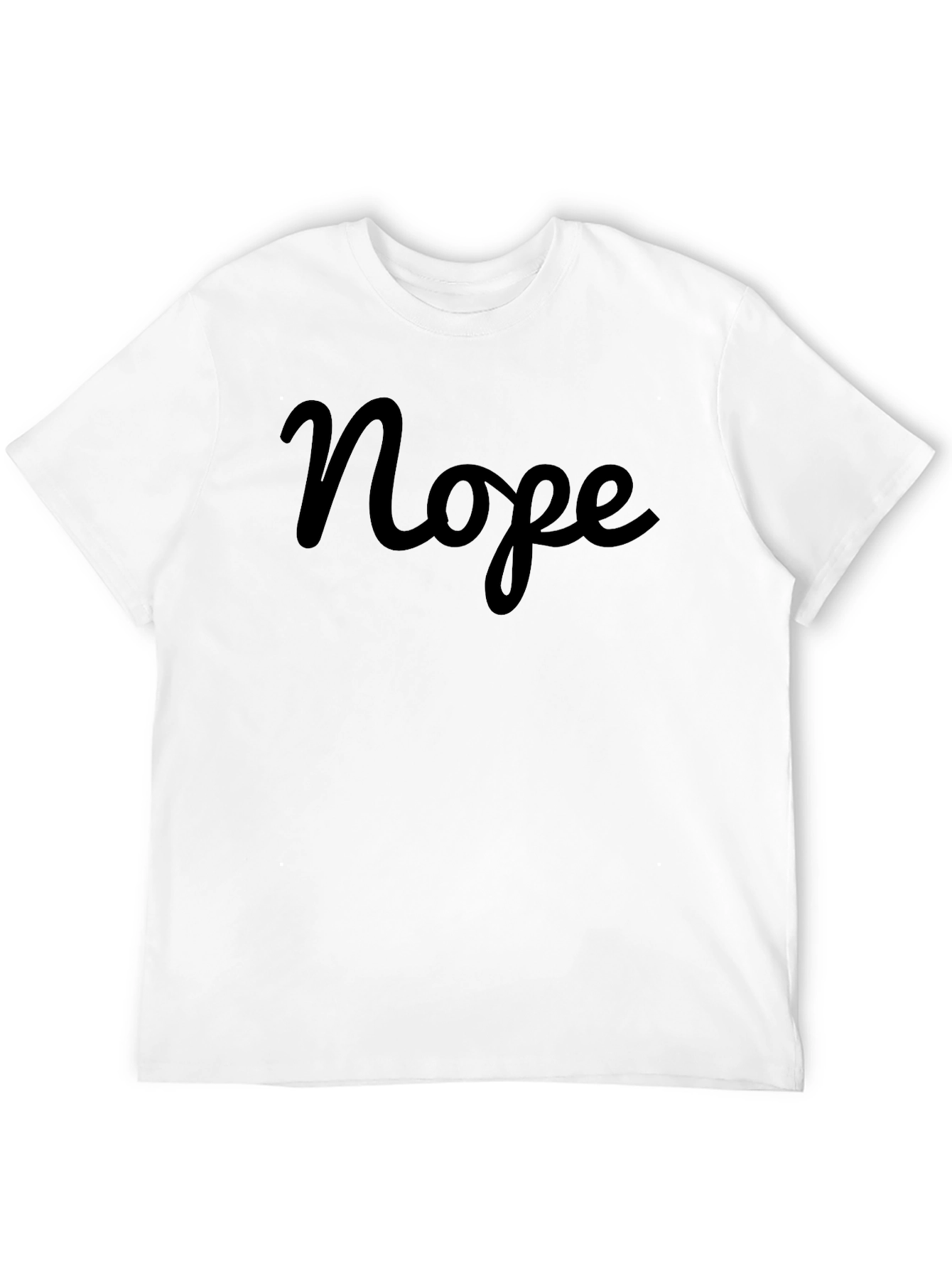 Nope Graphic T-Shirt - Casual Crew Neck Tee