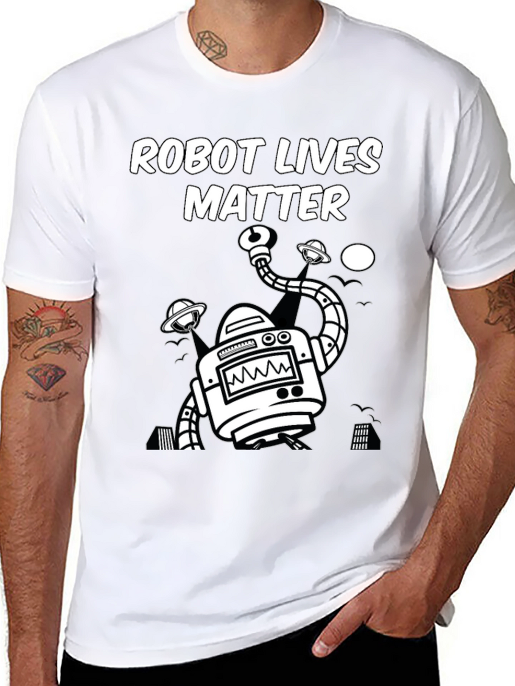 Robot Lives Matter Black T-Shirt - Sci-Fi Graphic Tee