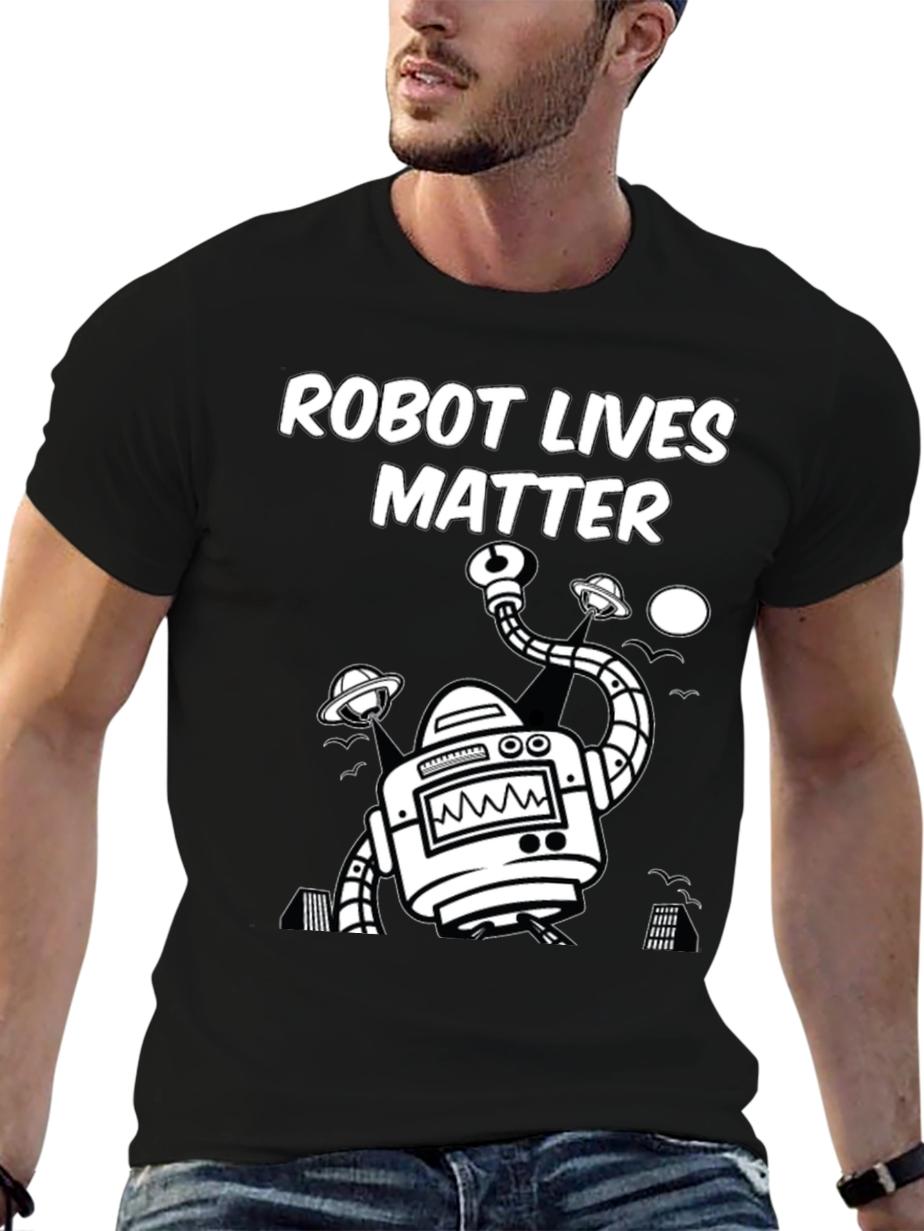 Robot Lives Matter Black T-Shirt - Sci-Fi Graphic Tee
