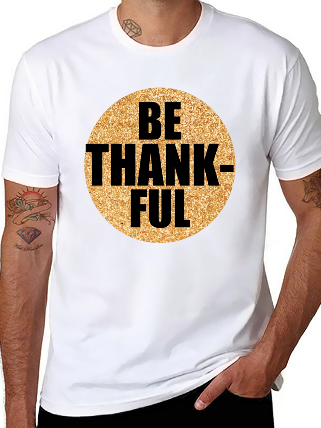 Be Thankful Graphic Tee - Mens Black T-Shirt