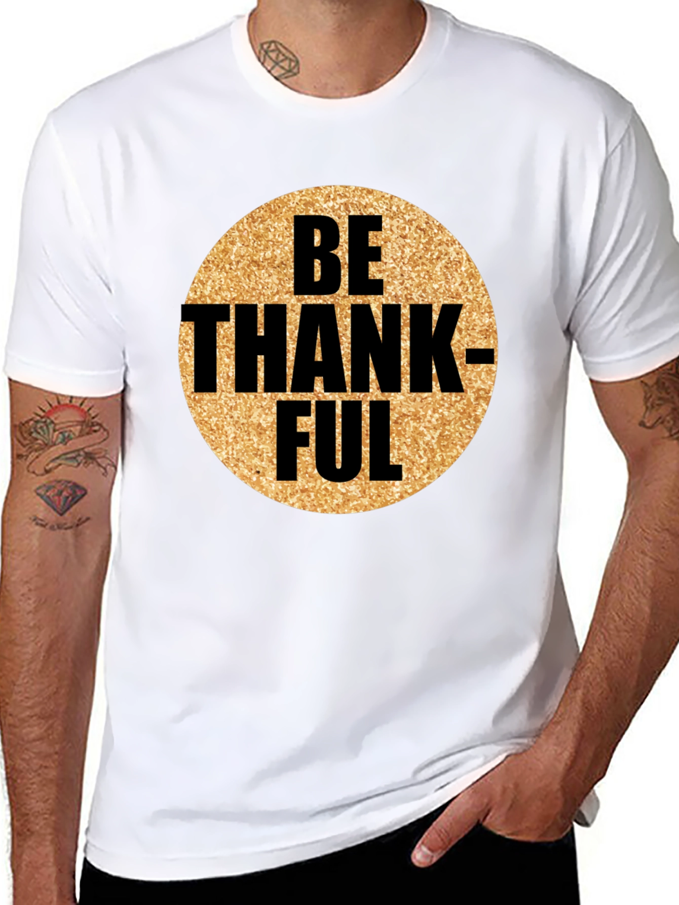 Be Thankful Graphic Tee - Mens Black T-Shirt