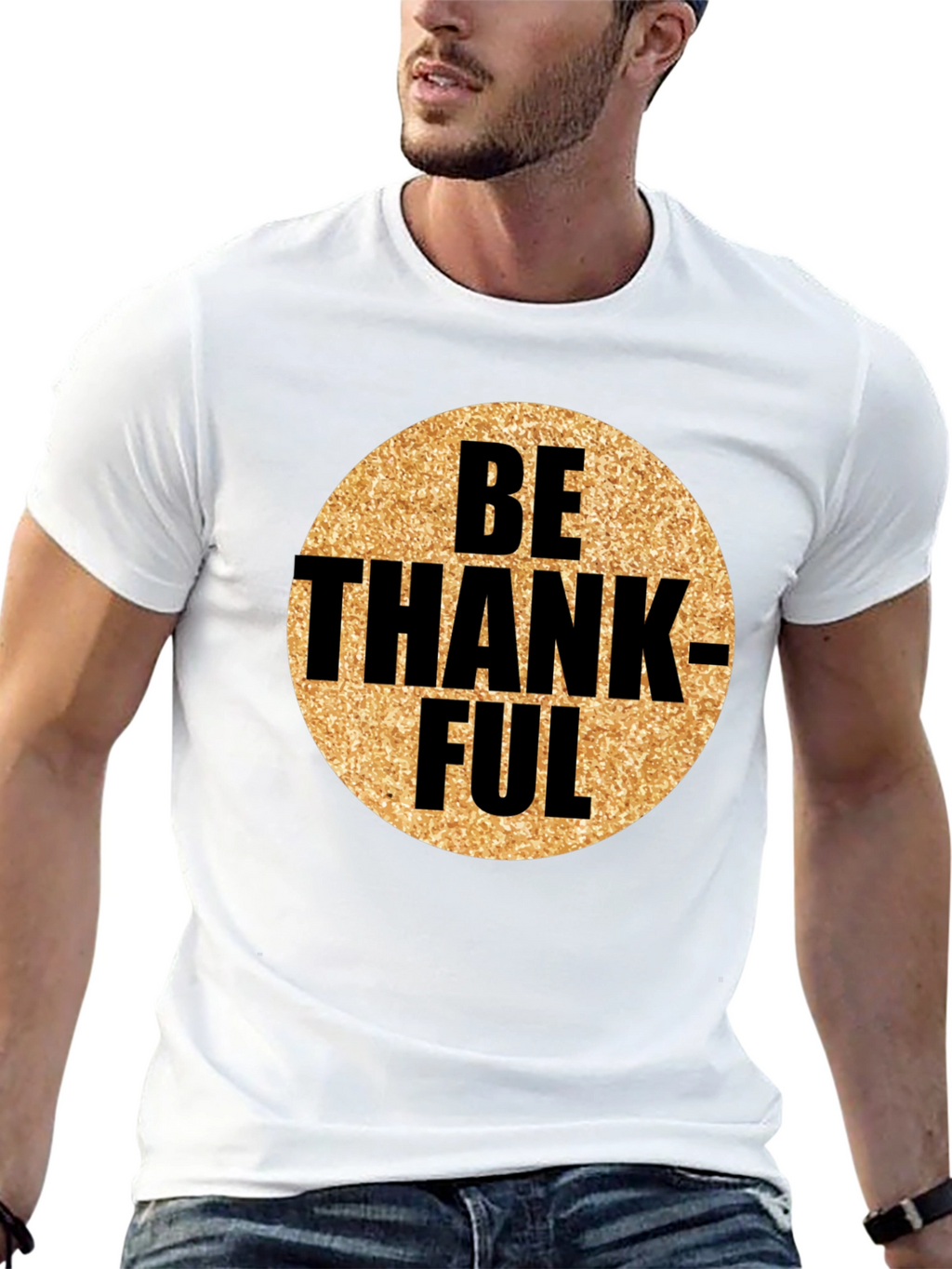 Be Thankful Graphic Tee - Mens Black T-Shirt