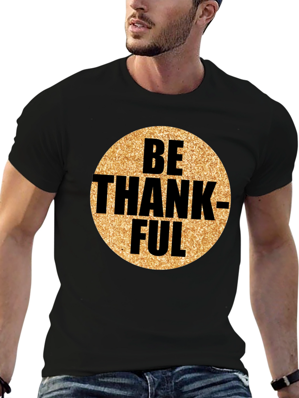 Be Thankful Graphic Tee - Mens Black T-Shirt