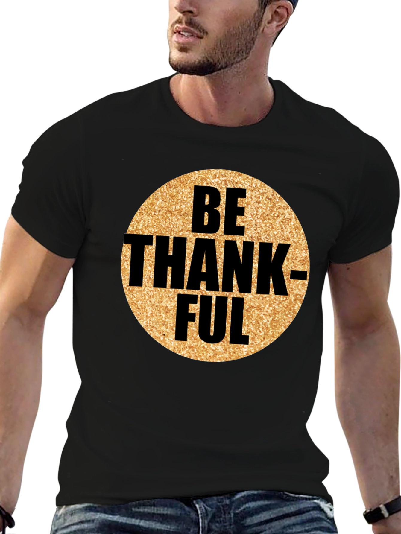 Be Thankful Graphic Tee - Mens Black T-Shirt