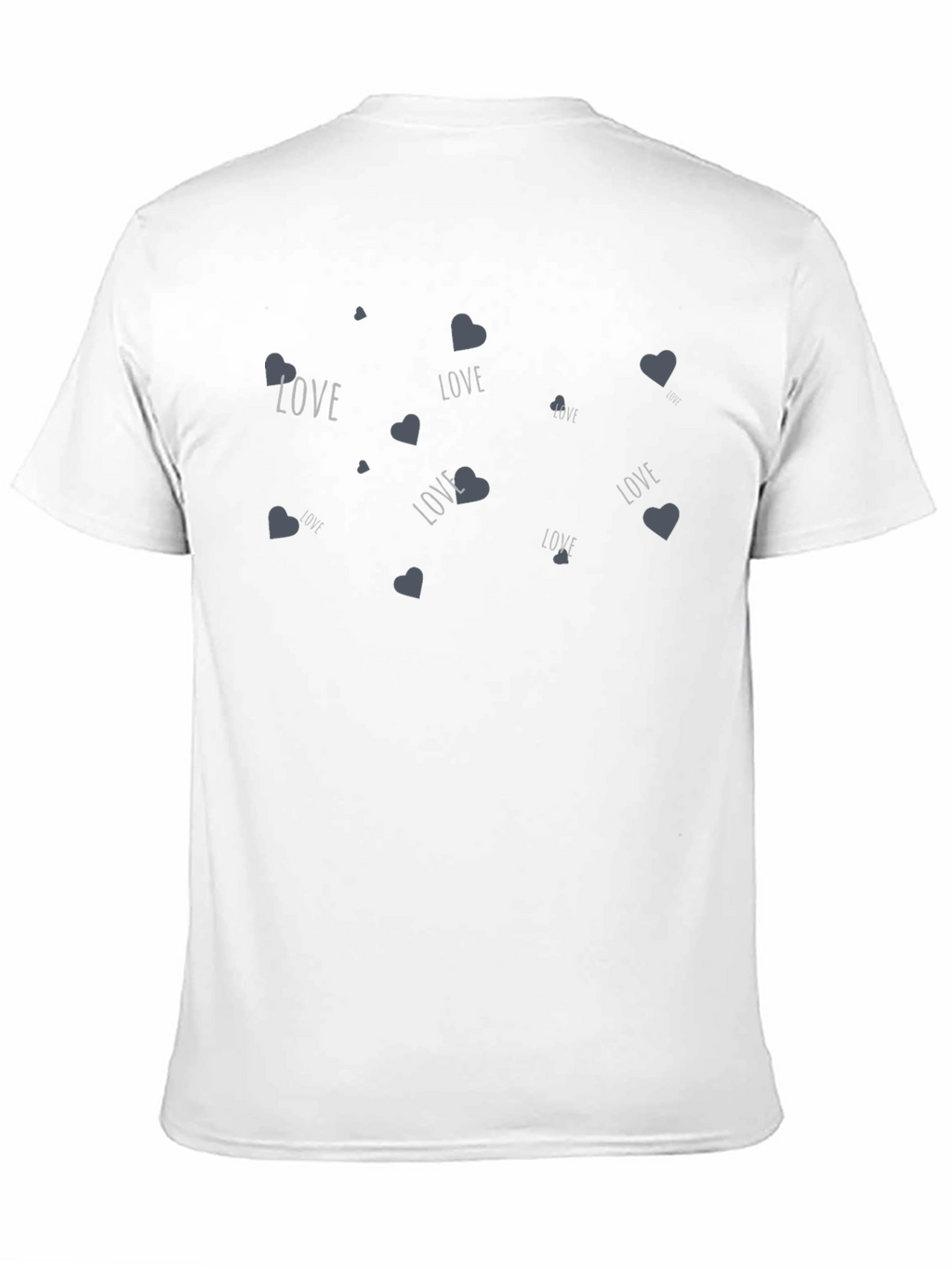 Love Heart Print Black Crew Neck T-Shirt