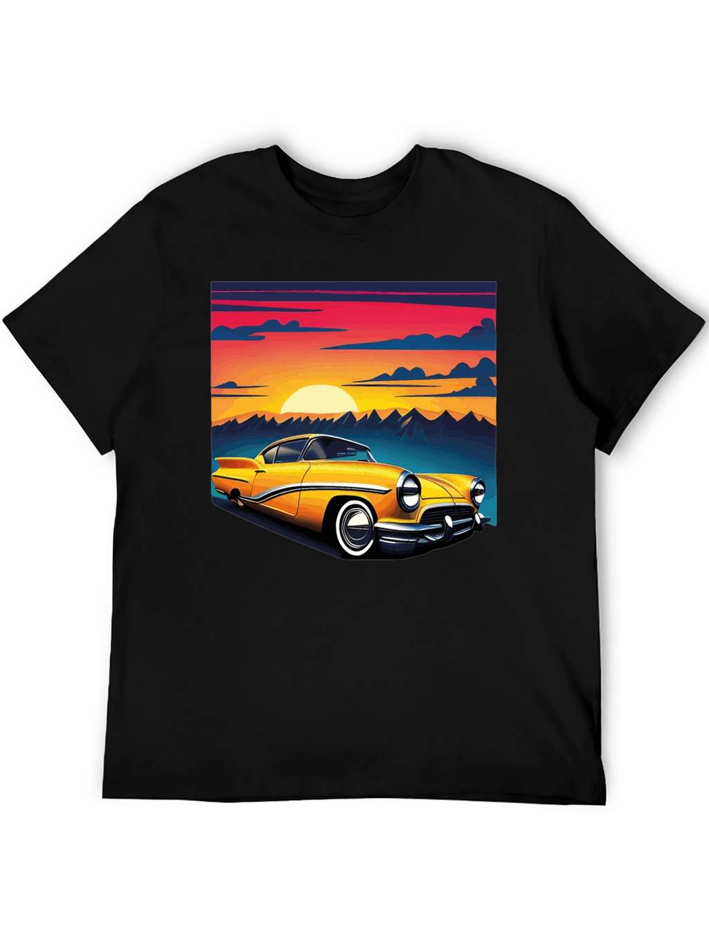 Retro Car Graphic Tee - Black