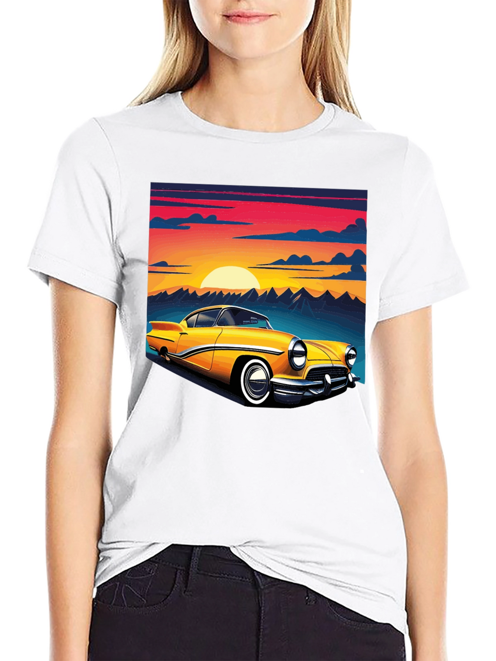 Retro Car Graphic Tee - Black