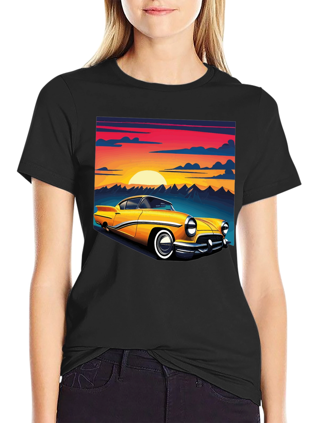 Retro Car Graphic Tee - Black