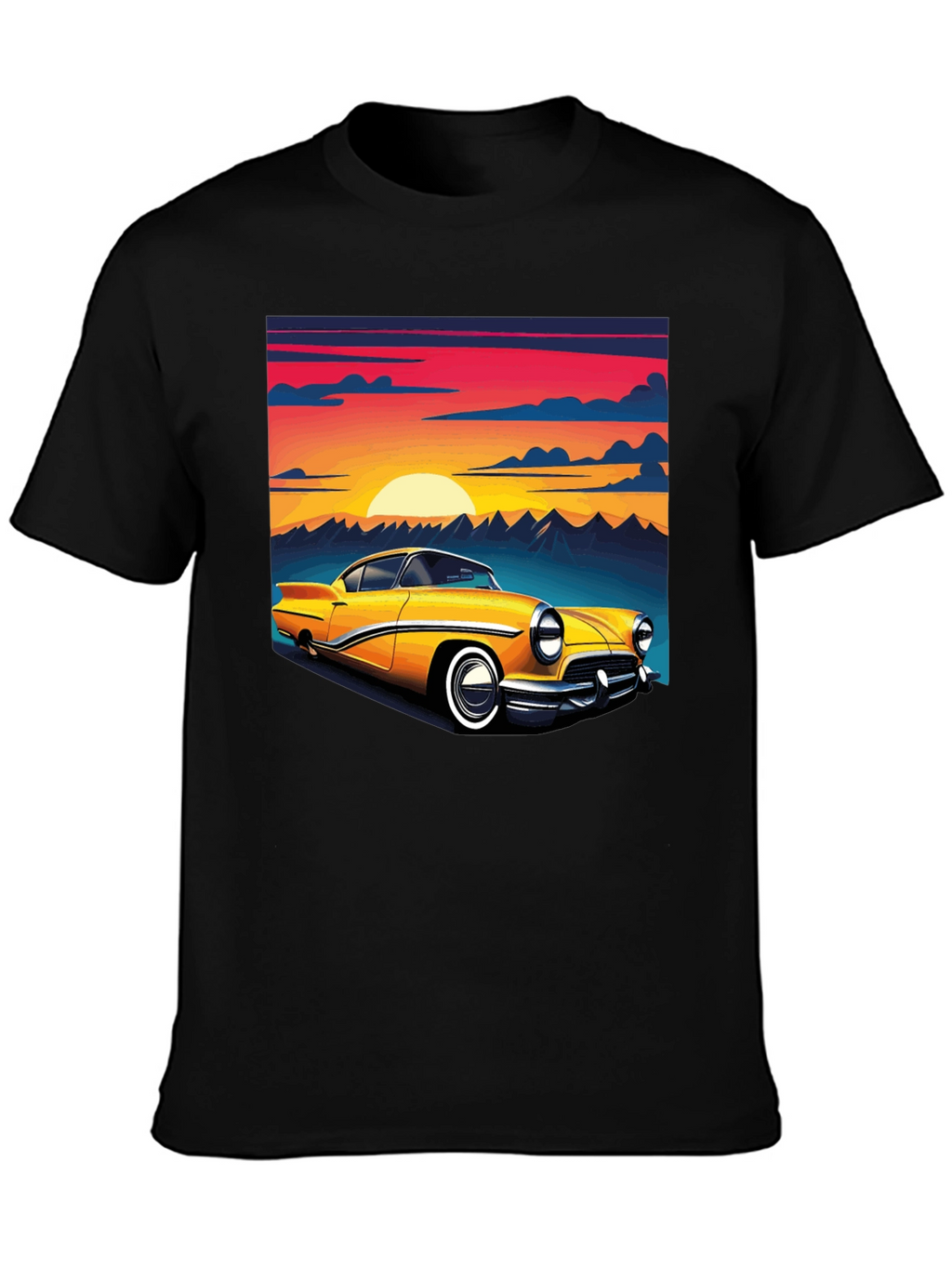 Retro Car Graphic Tee - Black