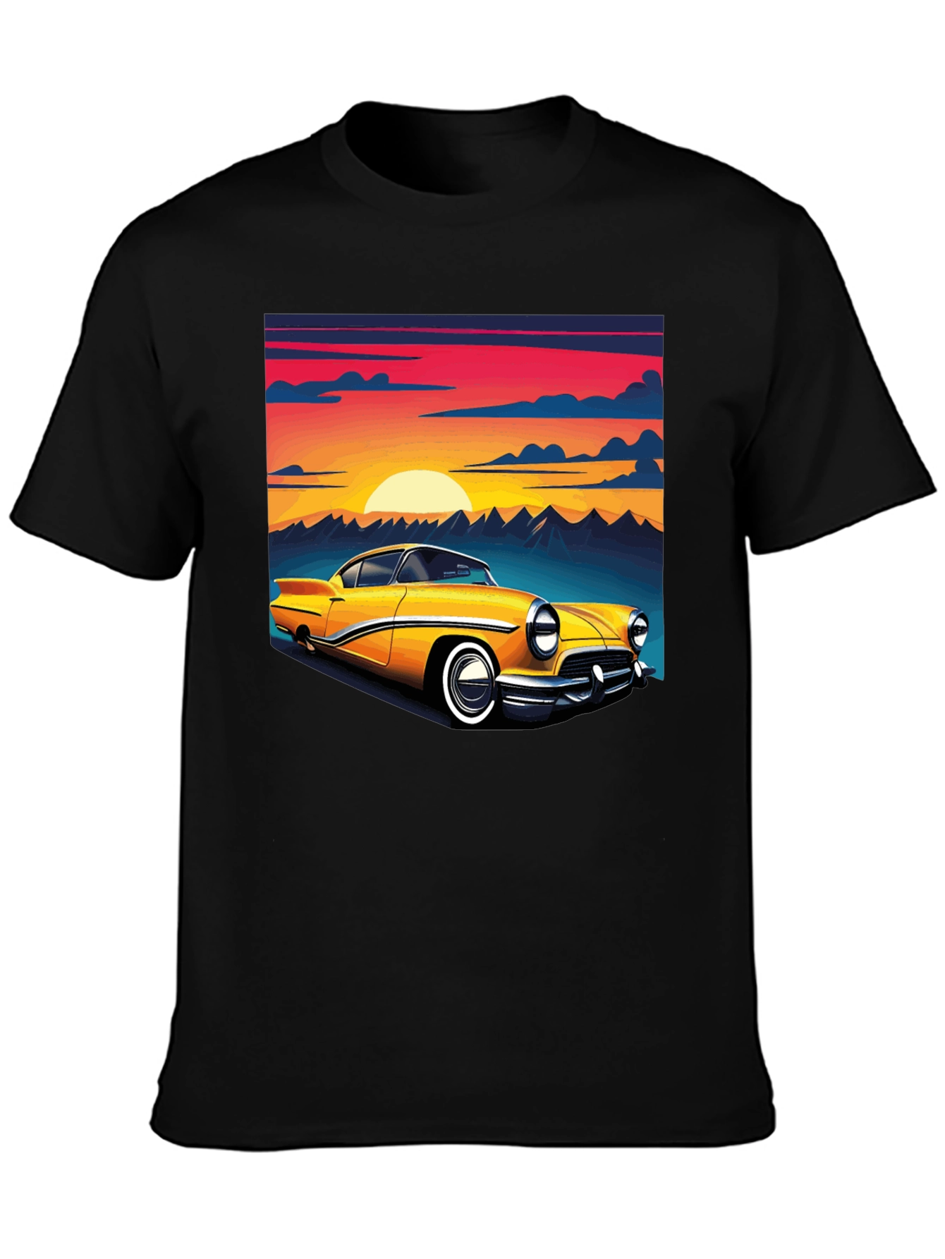 Retro Car Graphic Tee - Black