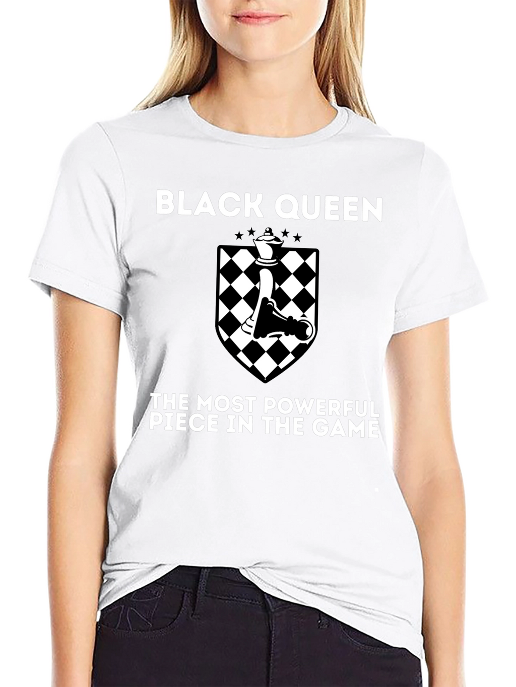 Black Queen Chess Piece Graphic T-Shirt