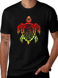 Tribal Turtle Graphic Tee - Black T-Shirt
