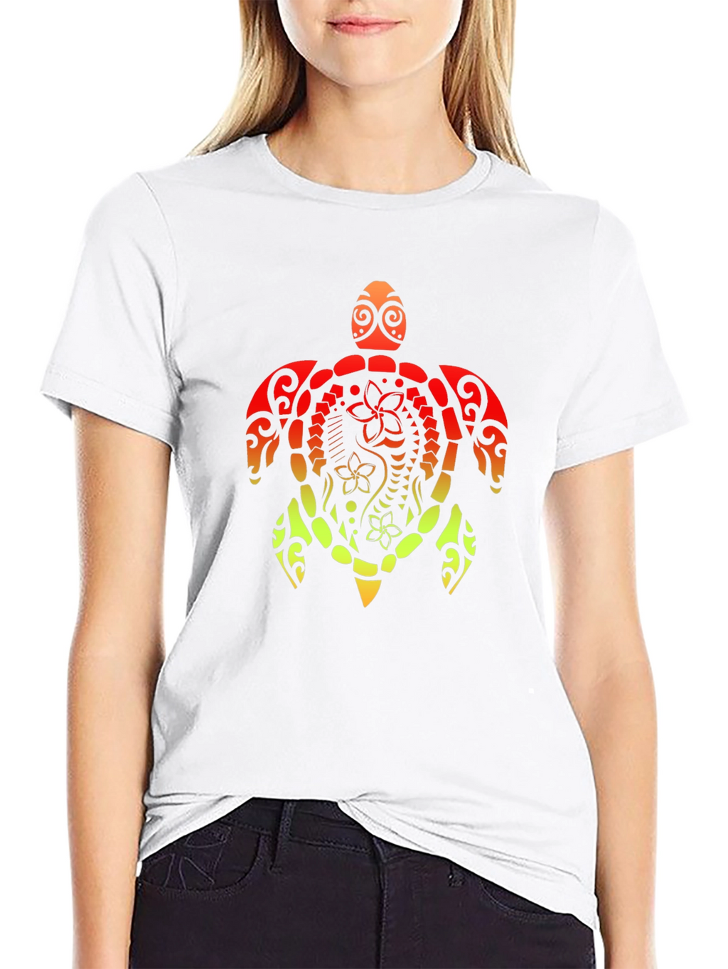 Tribal Turtle Graphic Tee - Black T-Shirt