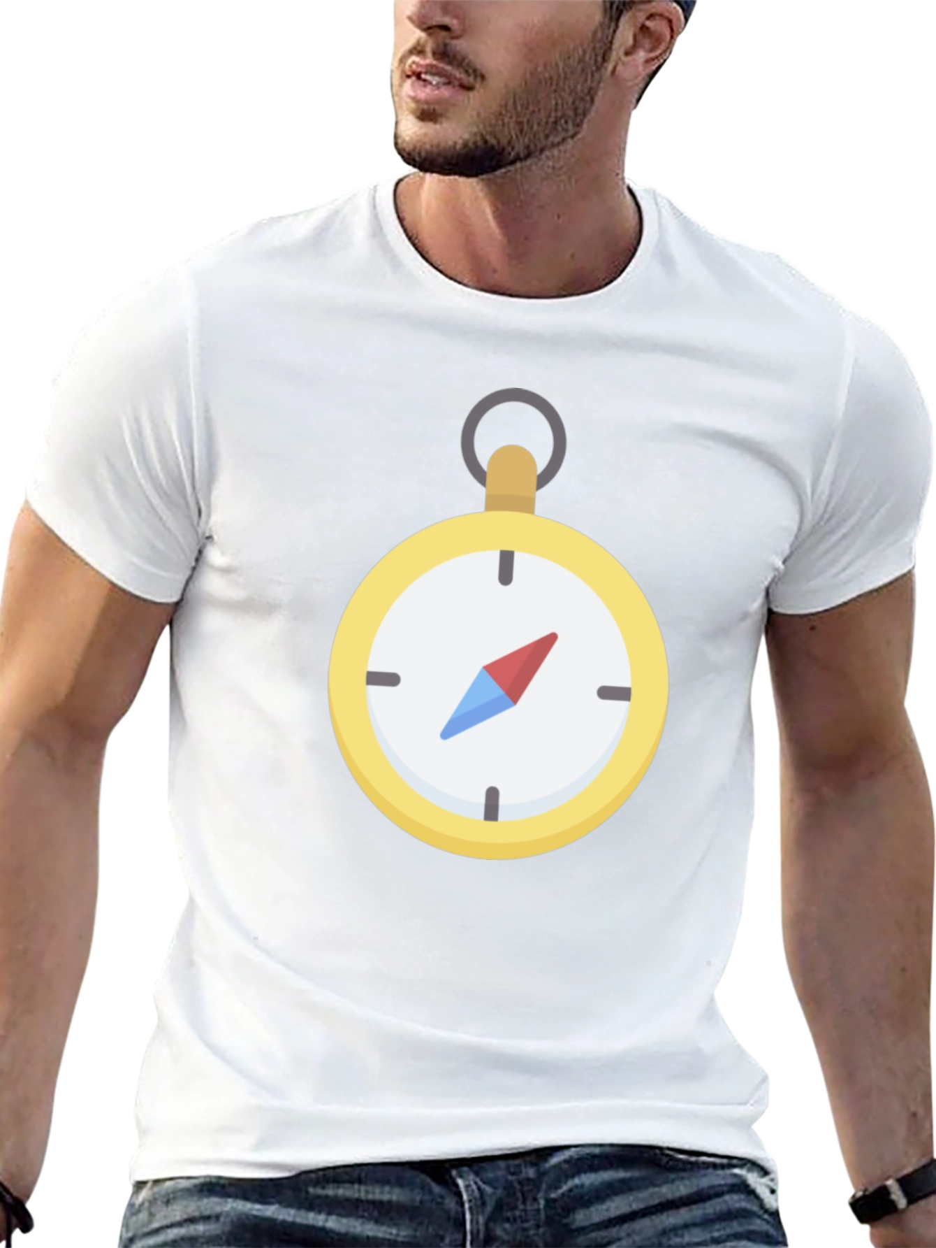 Compass Graphic T-Shirt - Black Crew Neck Tee
