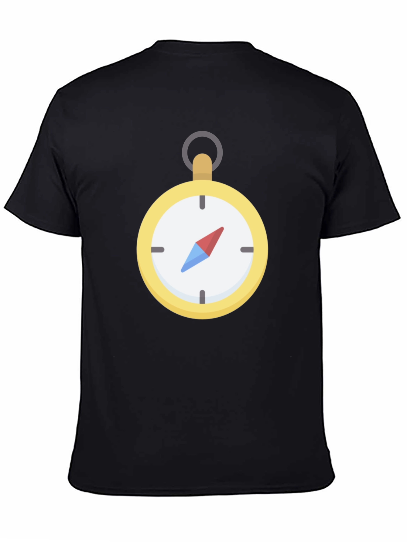 Compass Graphic T-Shirt - Black Crew Neck Tee