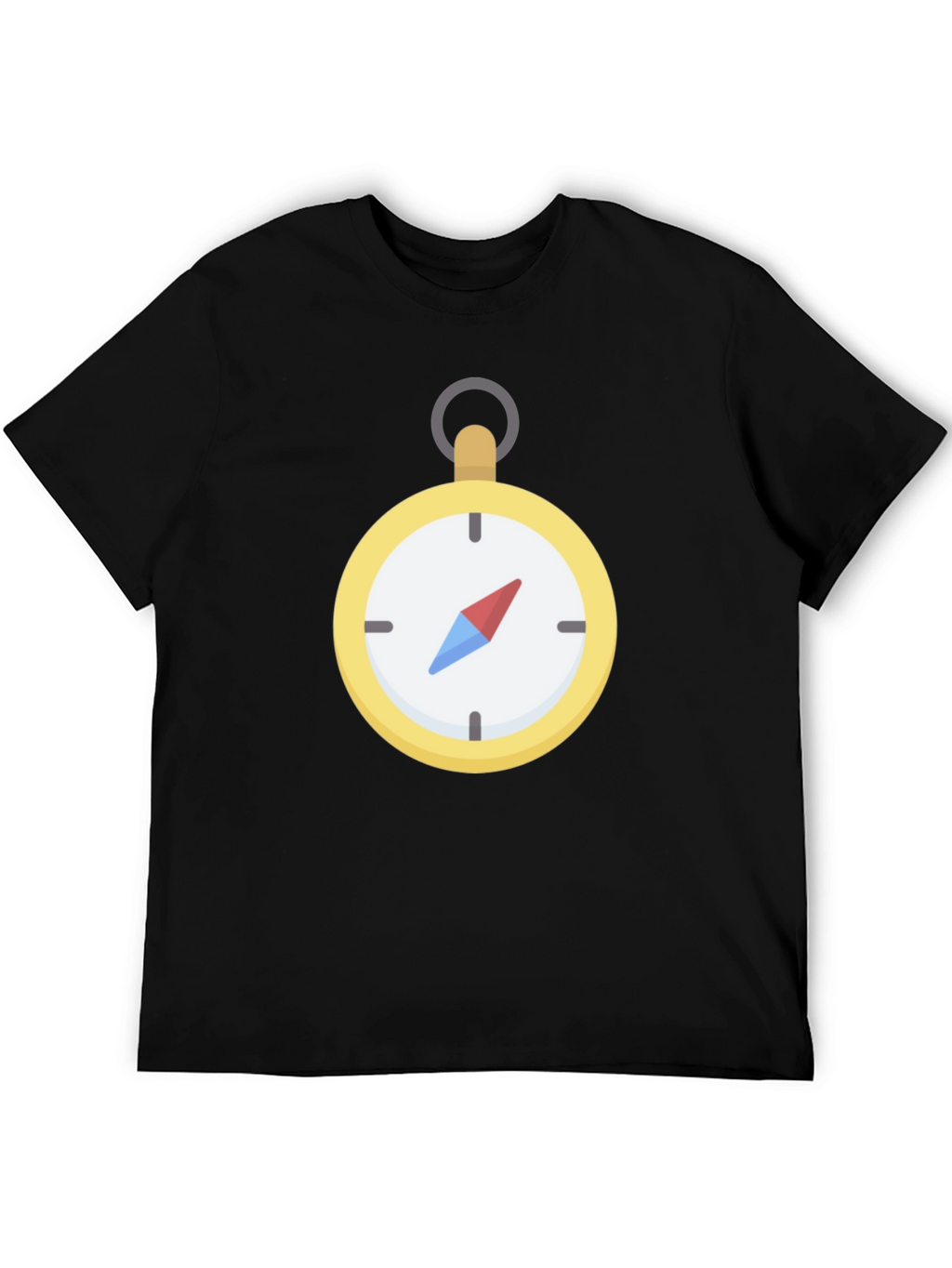 Compass Graphic T-Shirt - Black Crew Neck Tee