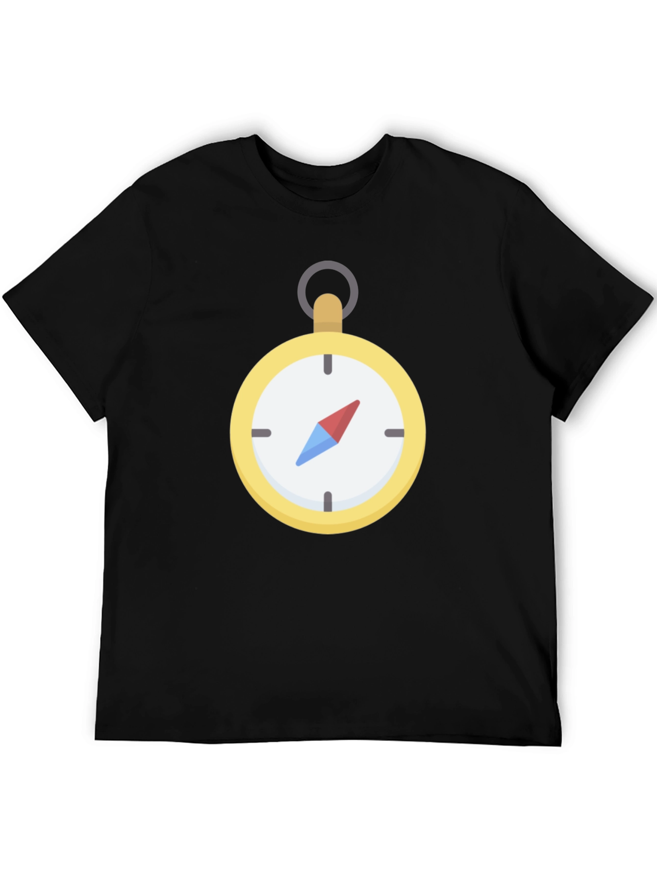 Compass Graphic T-Shirt - Black Crew Neck Tee