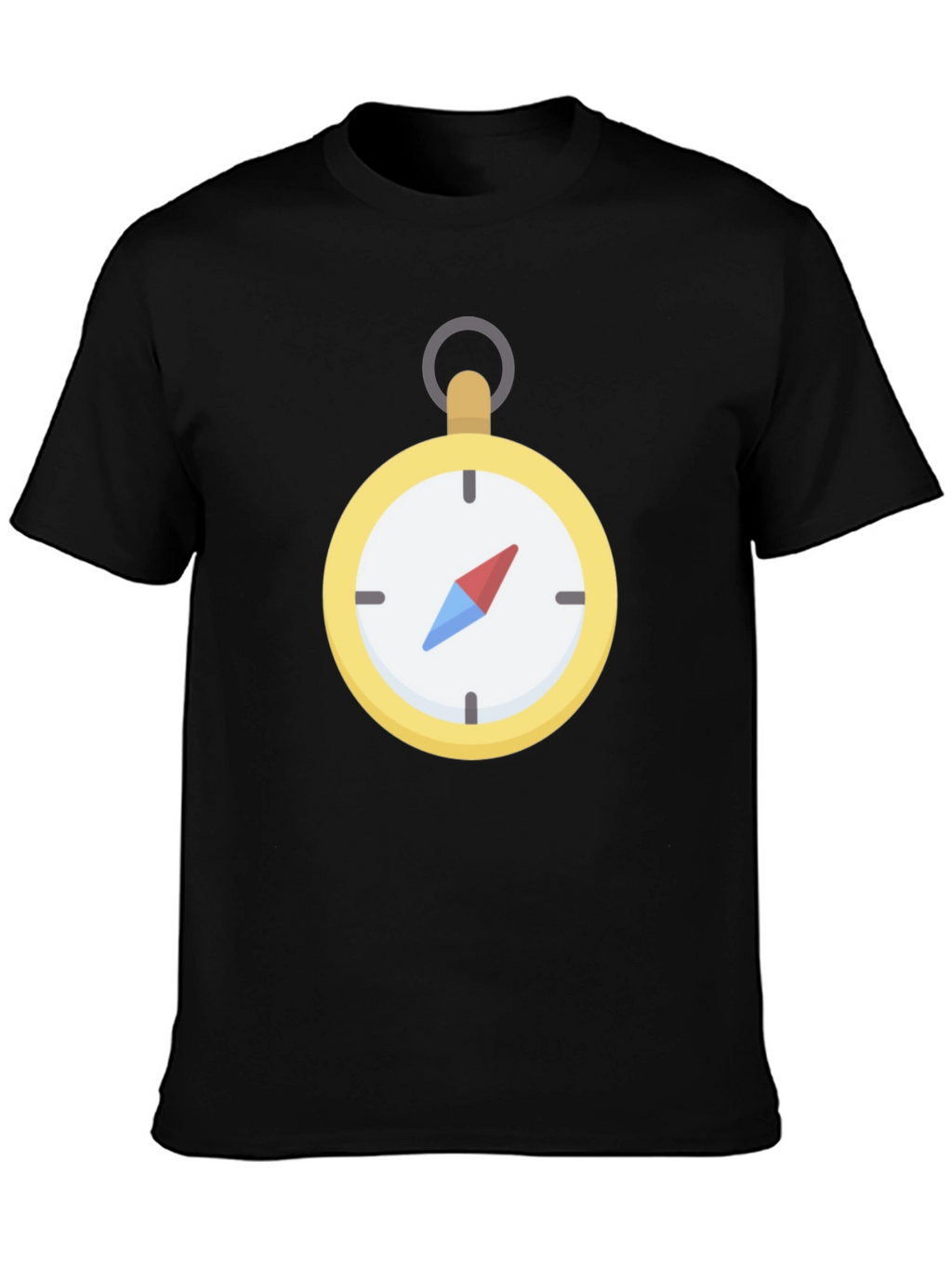 Compass Graphic T-Shirt - Black Crew Neck Tee