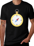 Compass Graphic T-Shirt - Black Crew Neck Tee
