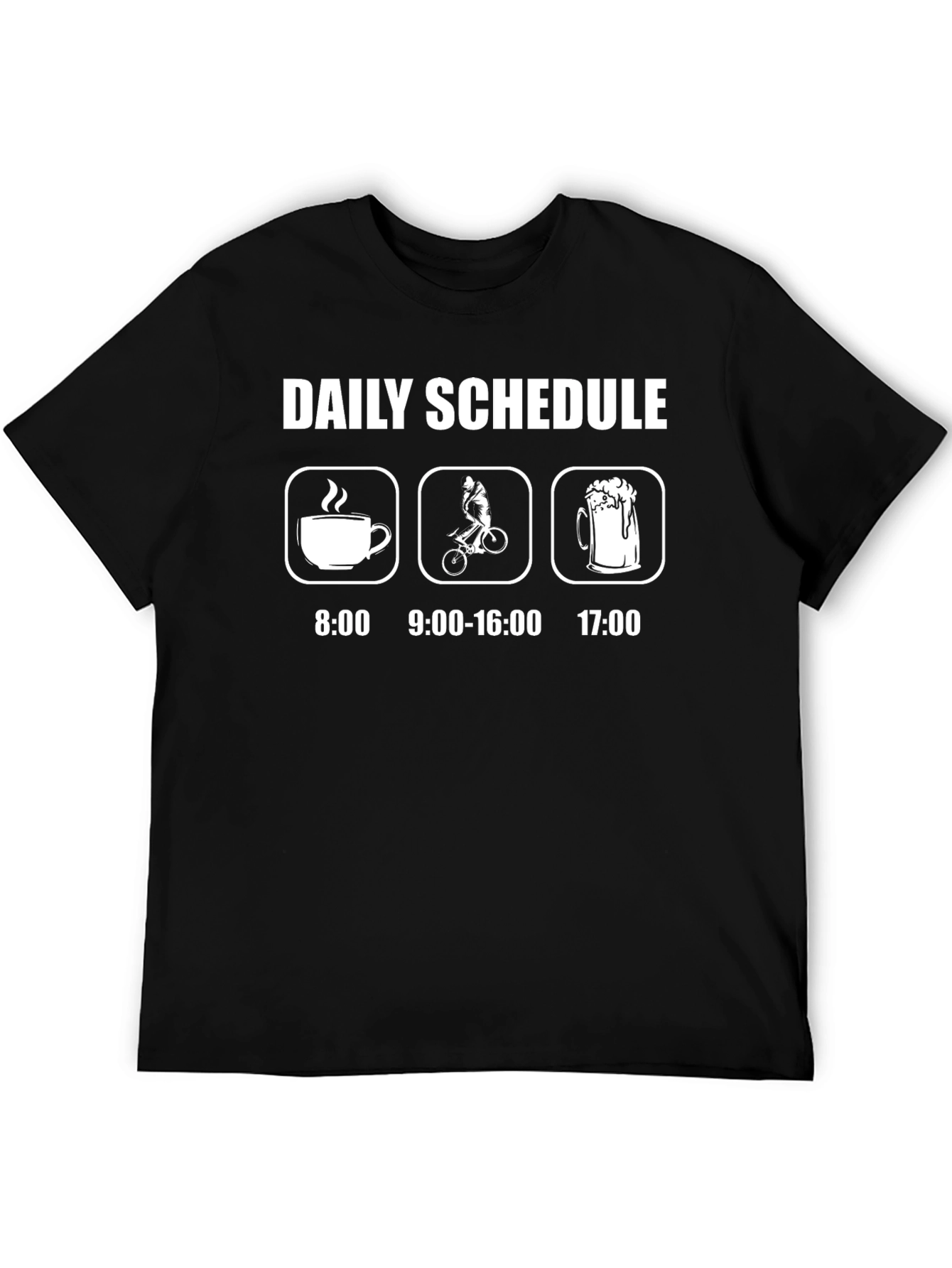 Daily Schedule Cycling T-Shirt - Coffee Bike Beer