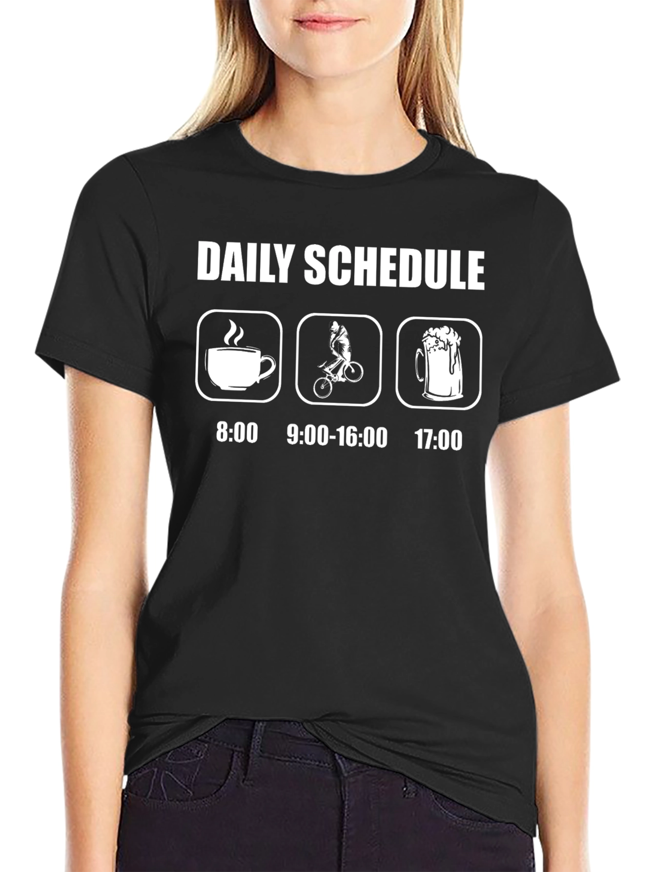 Daily Schedule Cycling T-Shirt - Coffee Bike Beer