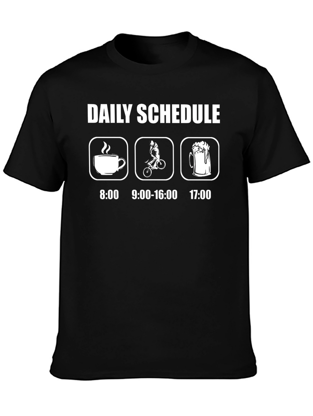 Daily Schedule Cycling T-Shirt - Coffee Bike Beer