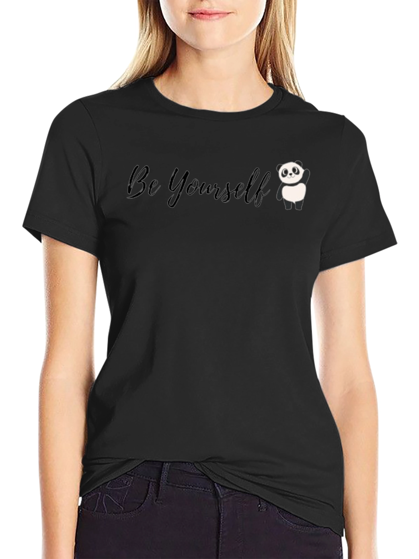Be Yourself Panda Graphic Tee - Soft Cotton Blend