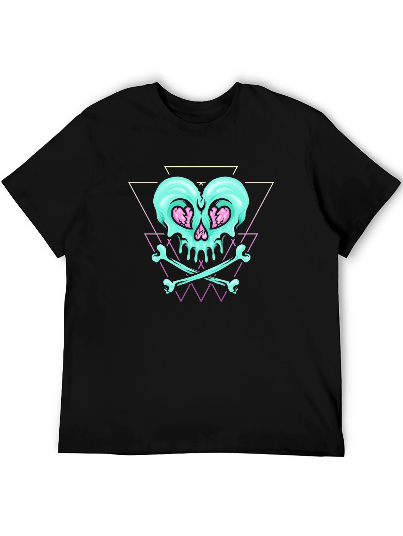 Skull & Crossbones Graphic Print Black T-Shirt