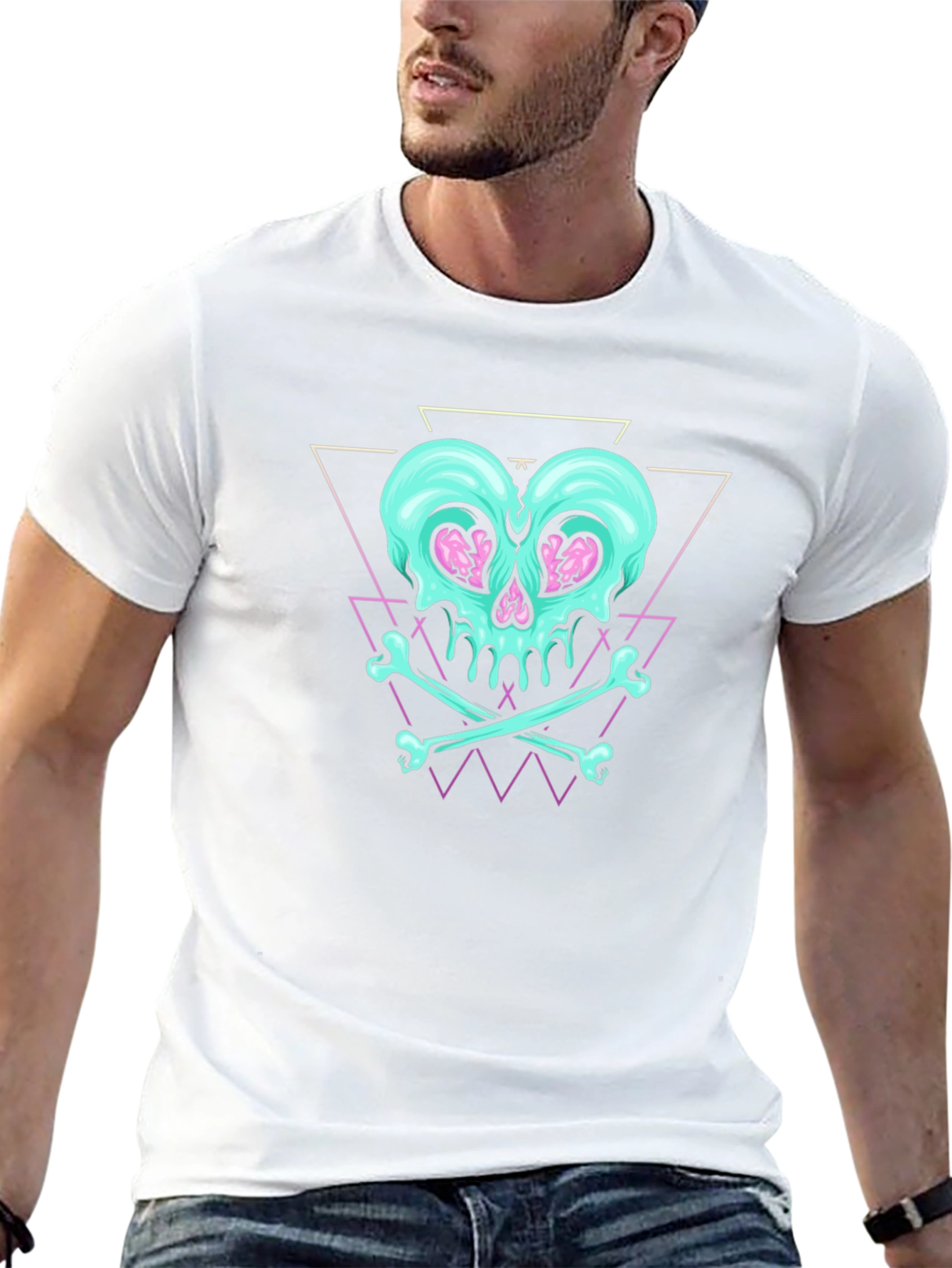 Skull & Crossbones Graphic Print Black T-Shirt