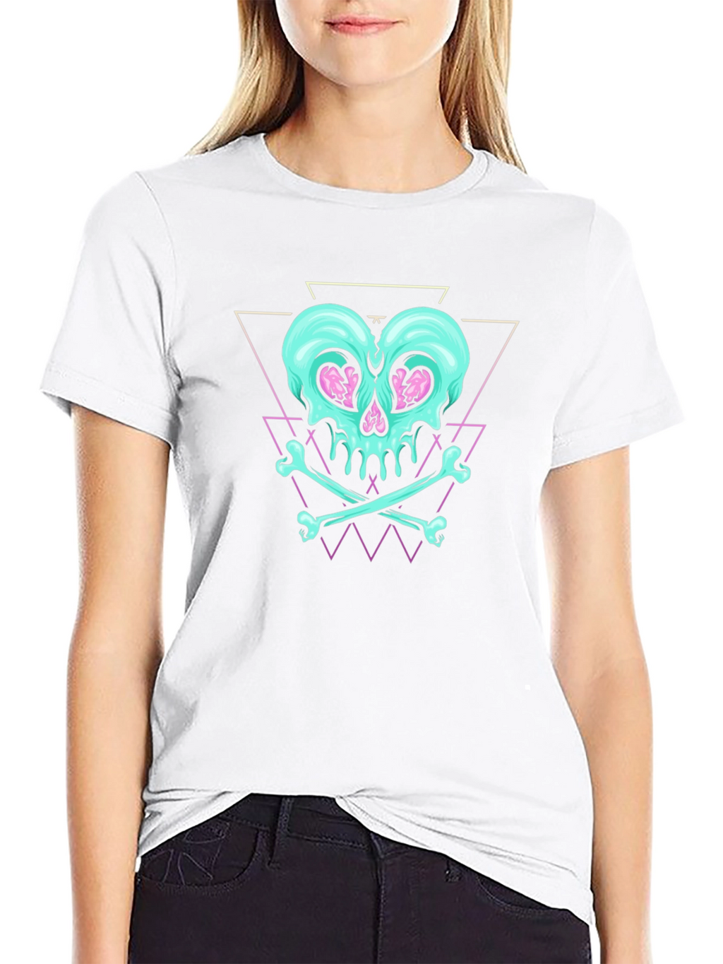 Skull & Crossbones Graphic Print Black T-Shirt