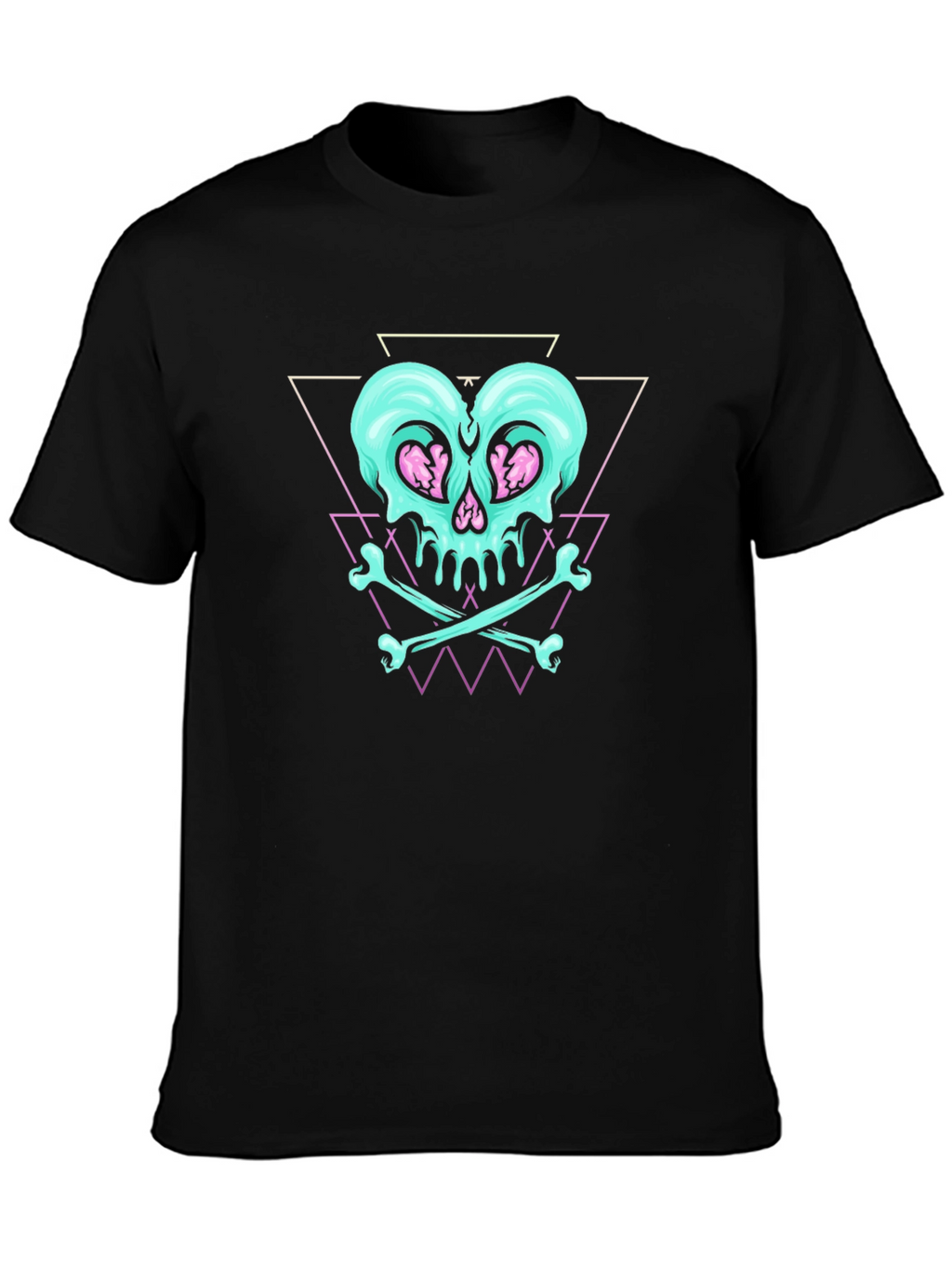 Skull & Crossbones Graphic Print Black T-Shirt