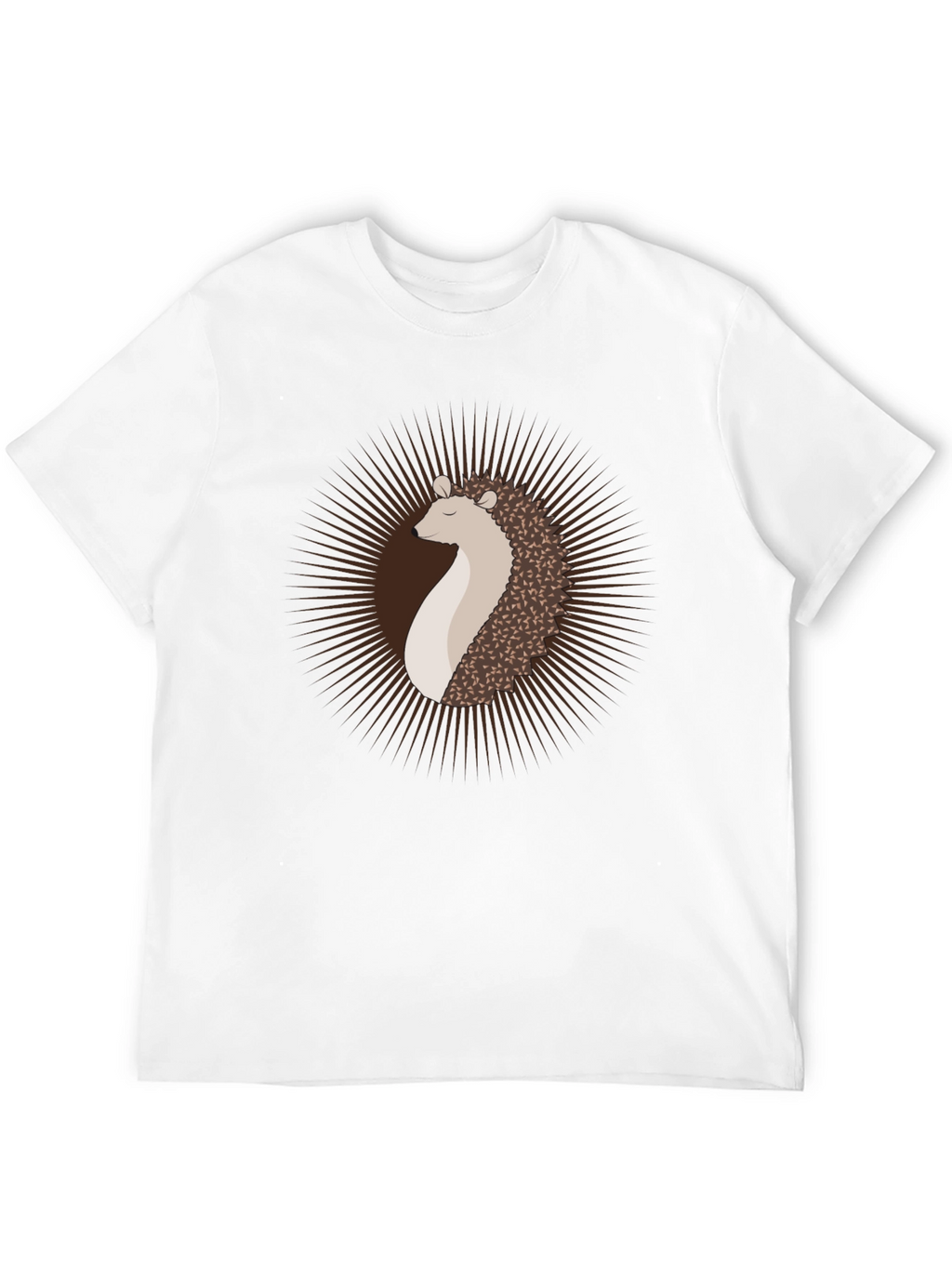 Hedgehog Graphic Tee - Modern Mens Black T-Shirt