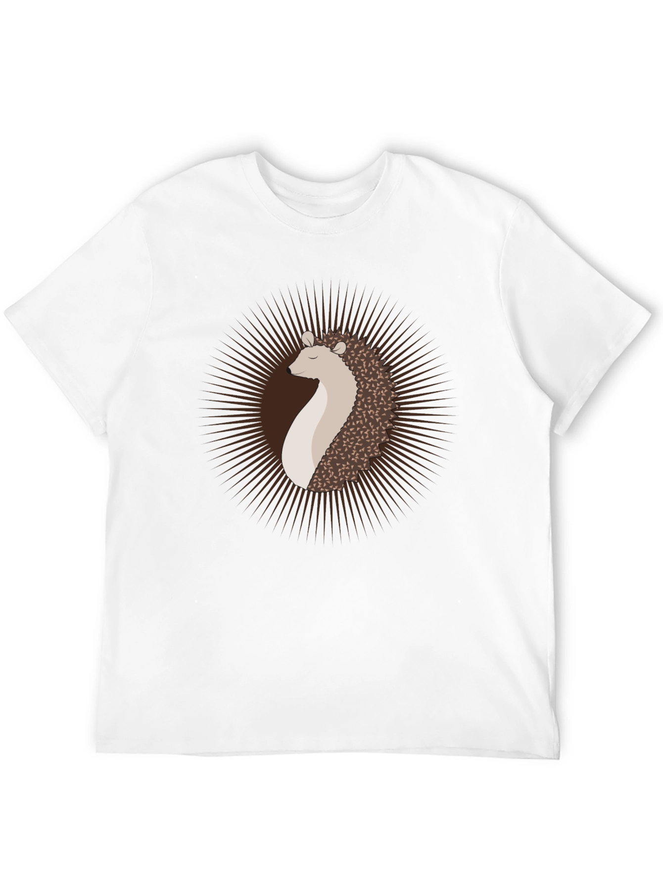 Hedgehog Graphic Tee - Modern Mens Black T-Shirt