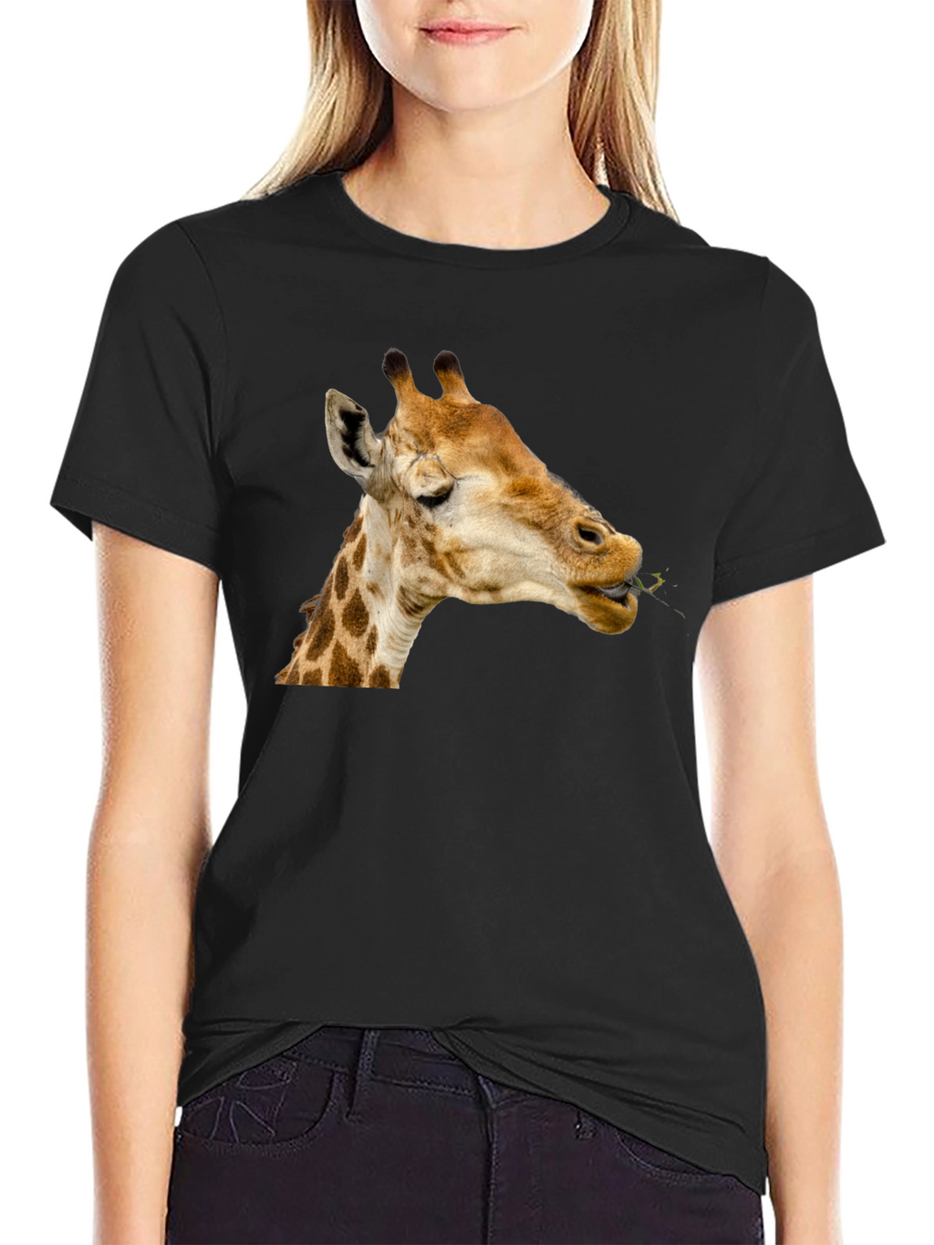 Giraffe Eating Leaves Graphic Tee